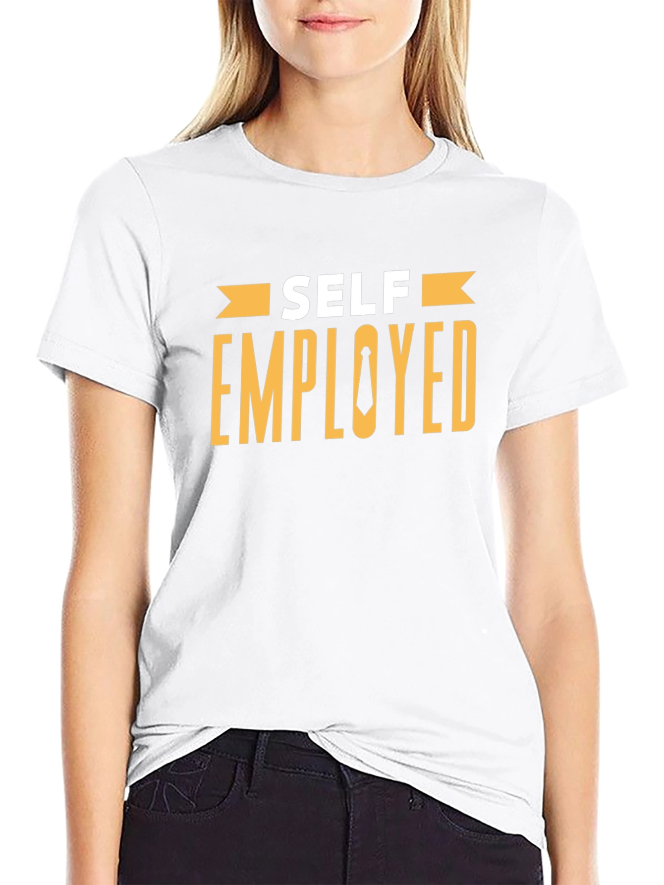 Self Employed T-Shirt - Black Cotton Blend Casual Tee