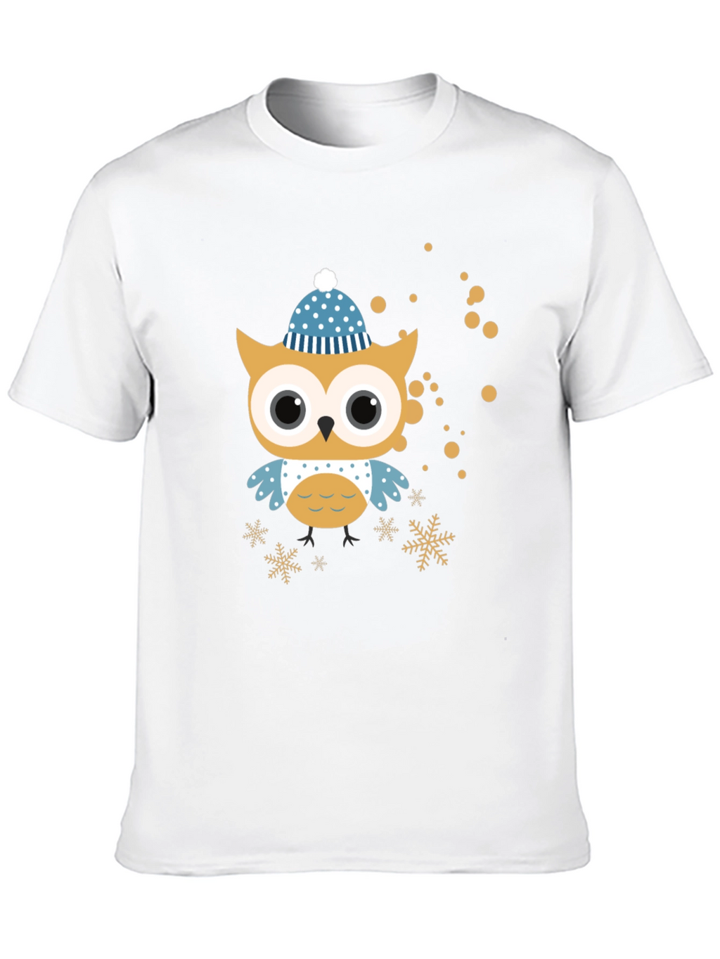 Festive Owl Graphic Tee - Winter Holiday Style