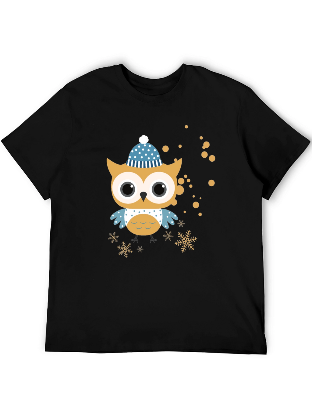 Festive Owl Graphic Tee - Winter Holiday Style