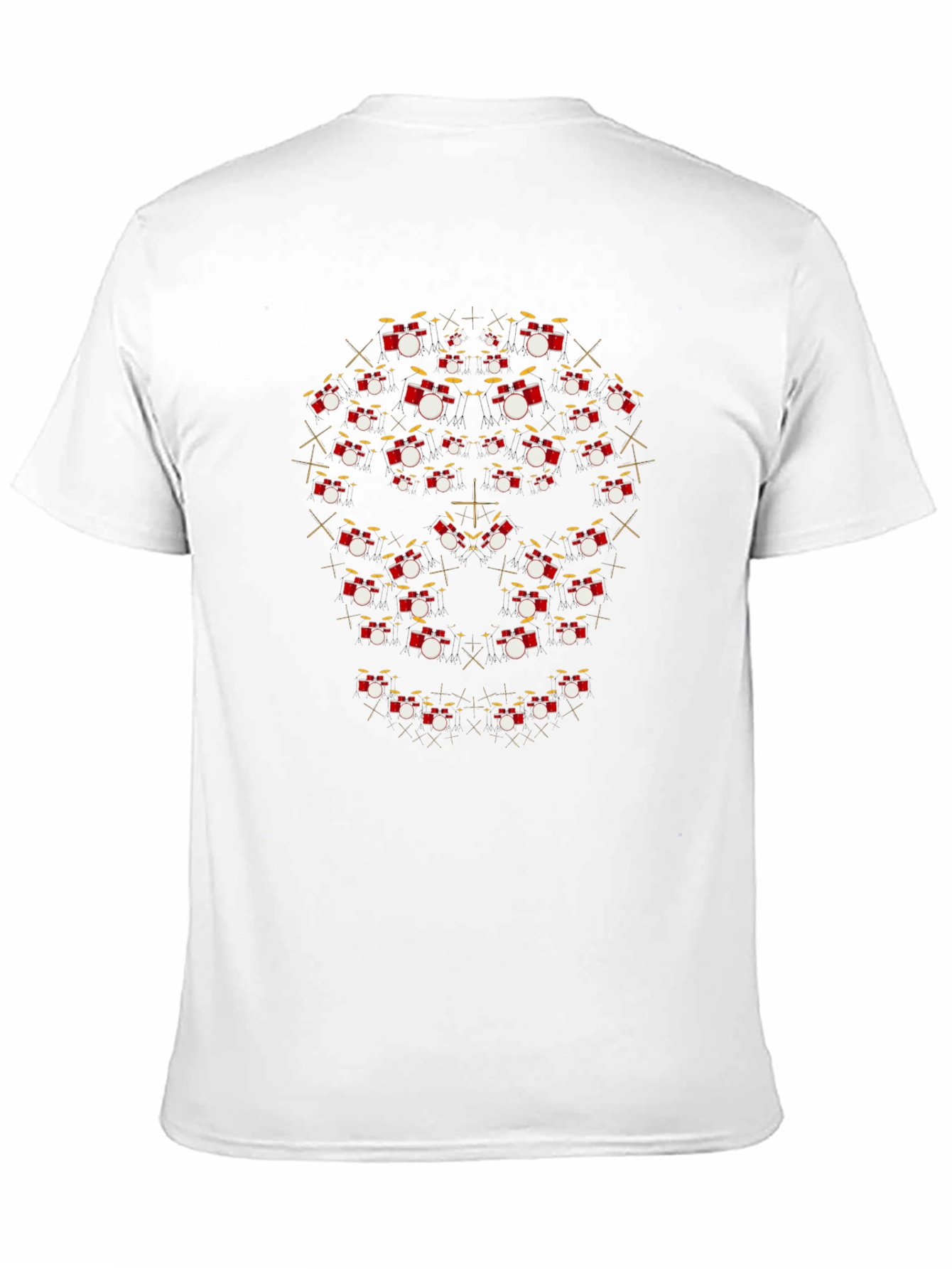 Drum Kit Mandala Graphic Tee - Black Cotton T-Shirt