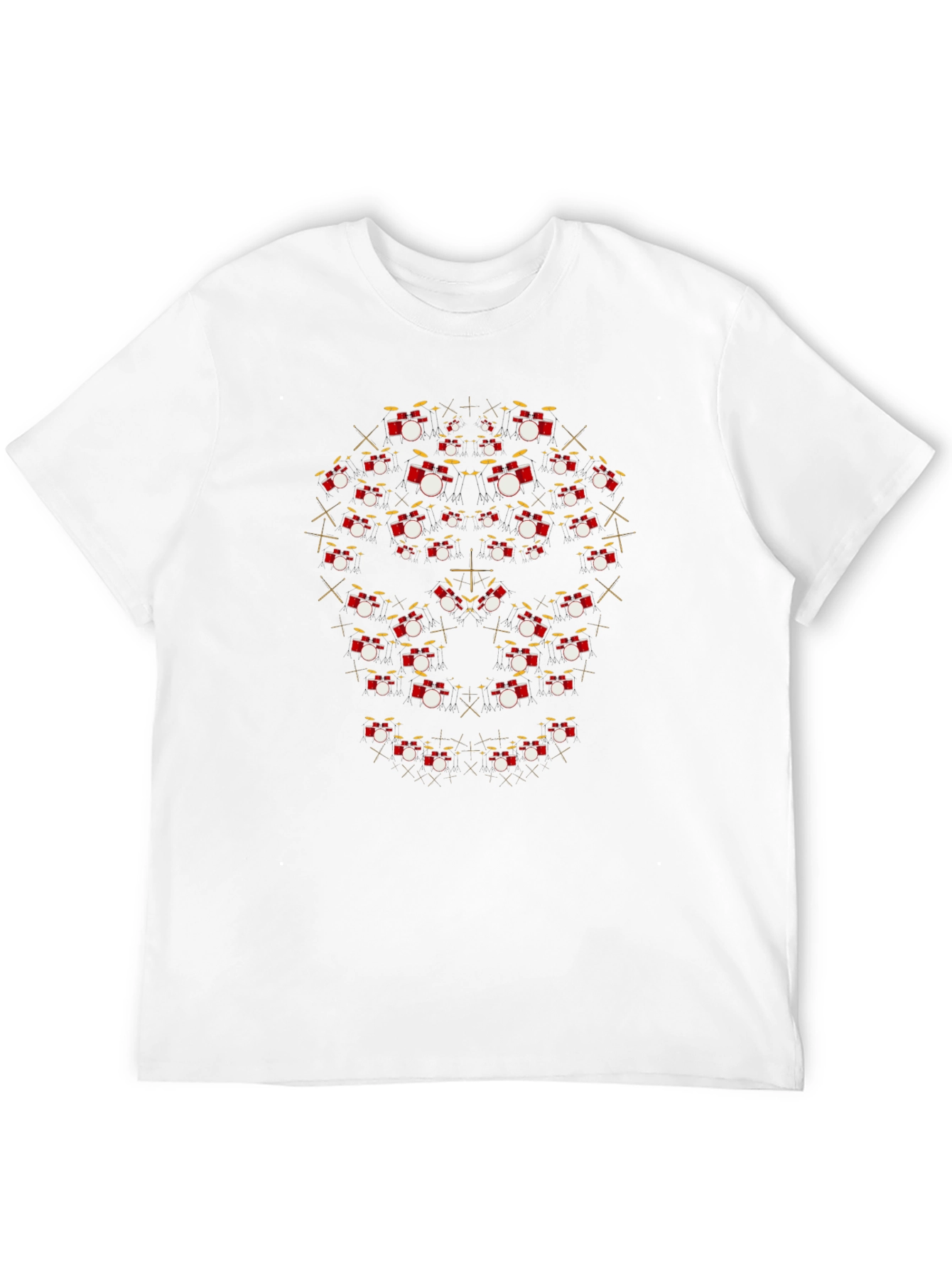 Drum Kit Mandala Graphic Tee - Black Cotton T-Shirt