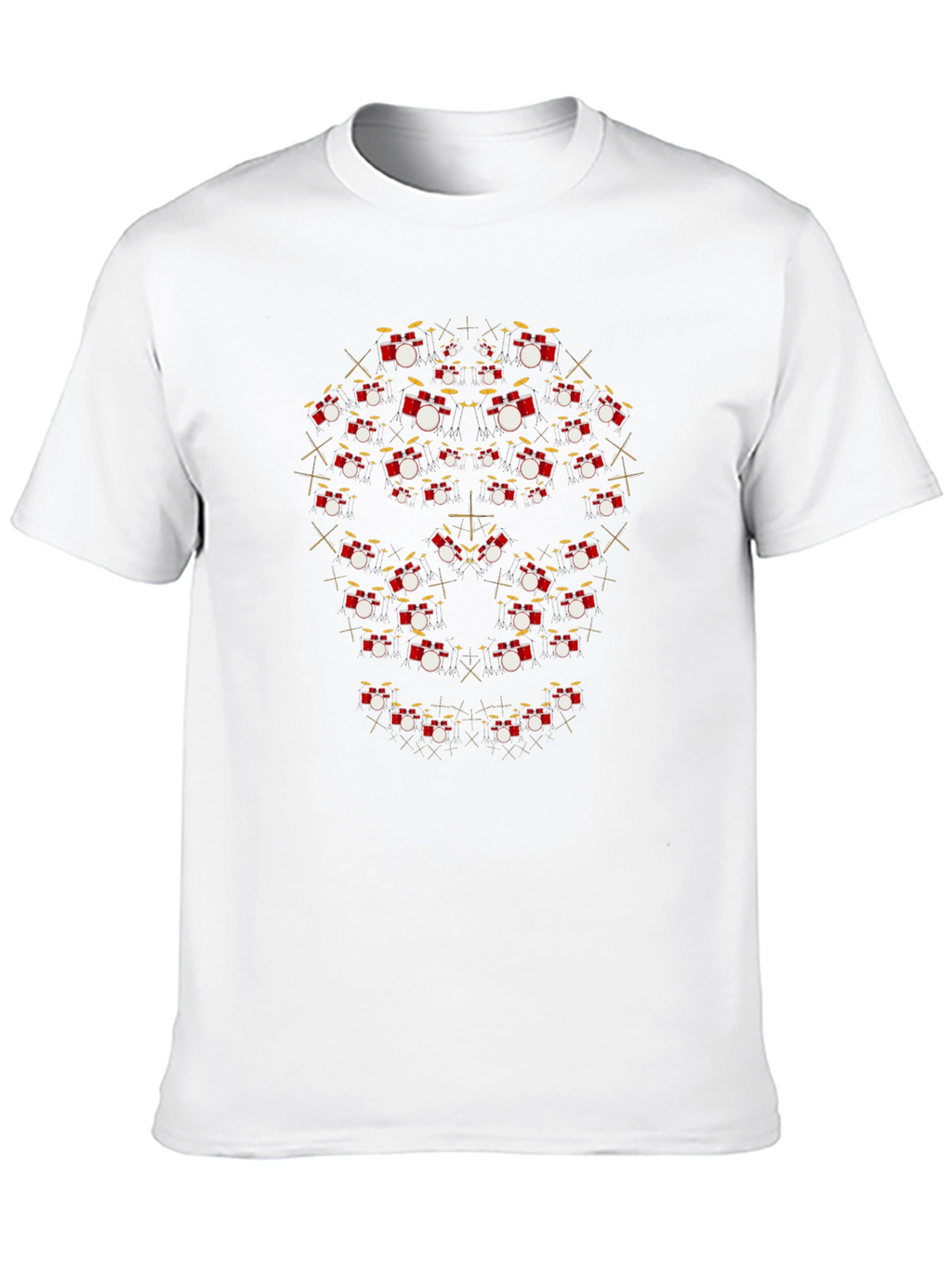 Drum Kit Mandala Graphic Tee - Black Cotton T-Shirt