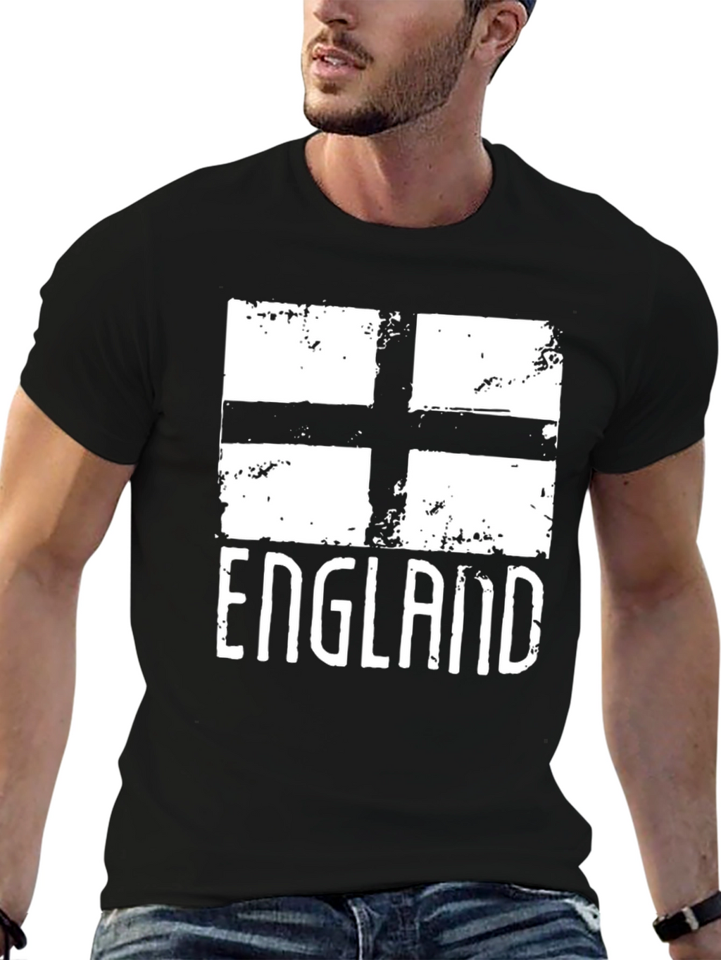 England Flag Graphic T-Shirt - Black