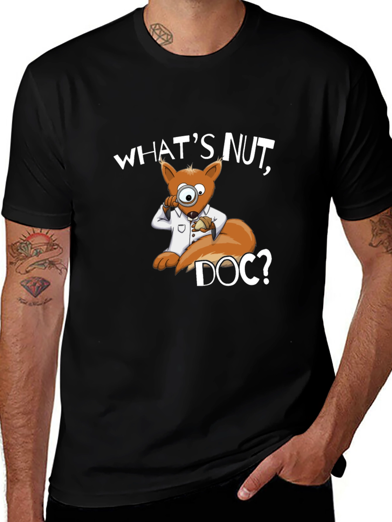 Whats Nut Doc? Cartoon Squirrel Graphic Tee