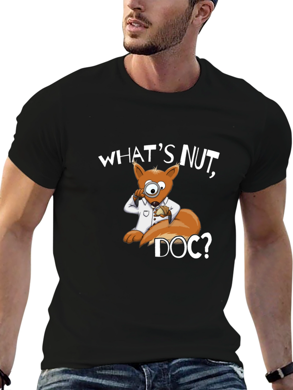 Whats Nut Doc? Cartoon Squirrel Graphic Tee