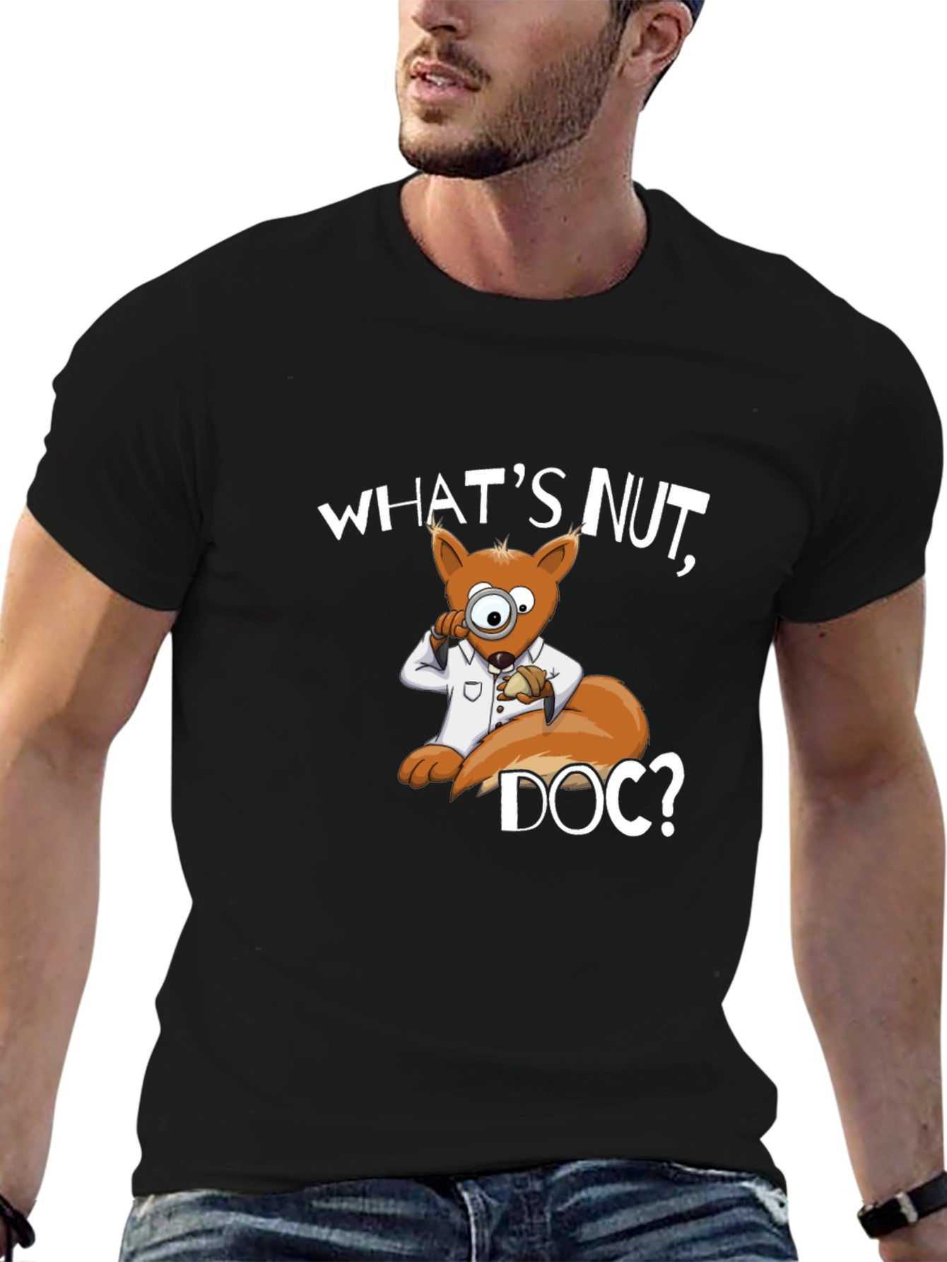 Whats Nut Doc? Cartoon Squirrel Graphic Tee