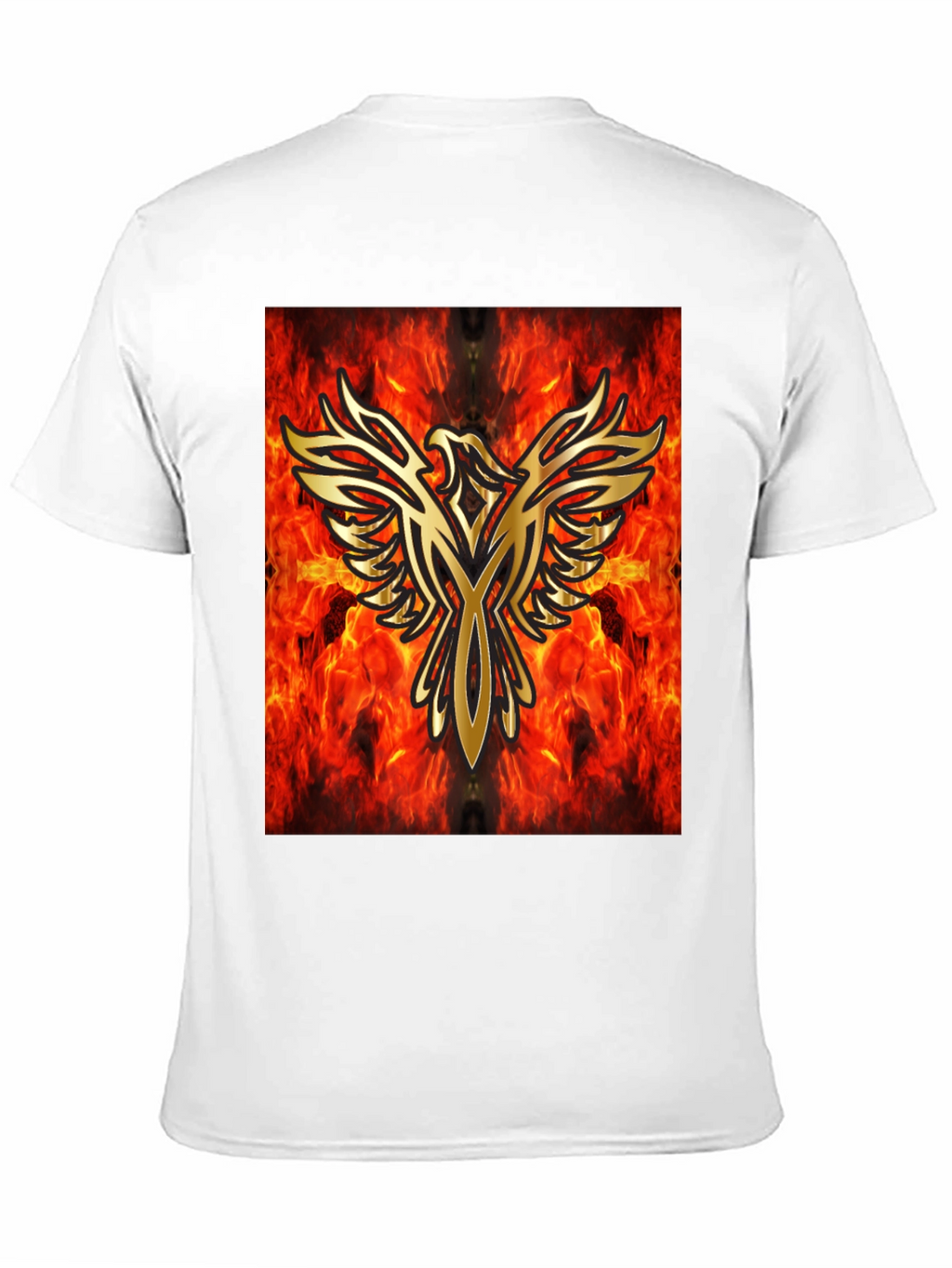 Fiery Phoenix Graphic Black T-Shirt