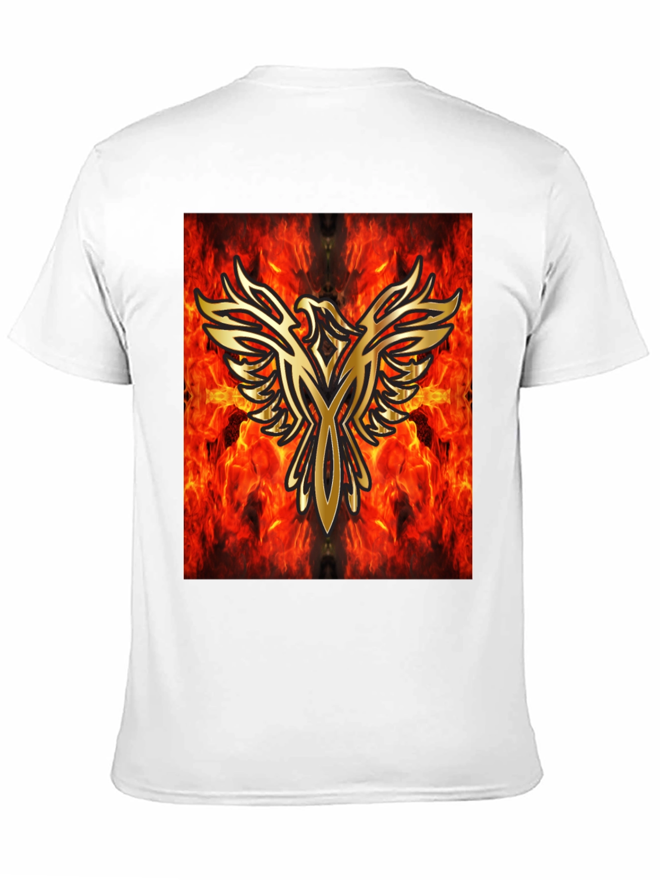 Fiery Phoenix Graphic Black T-Shirt