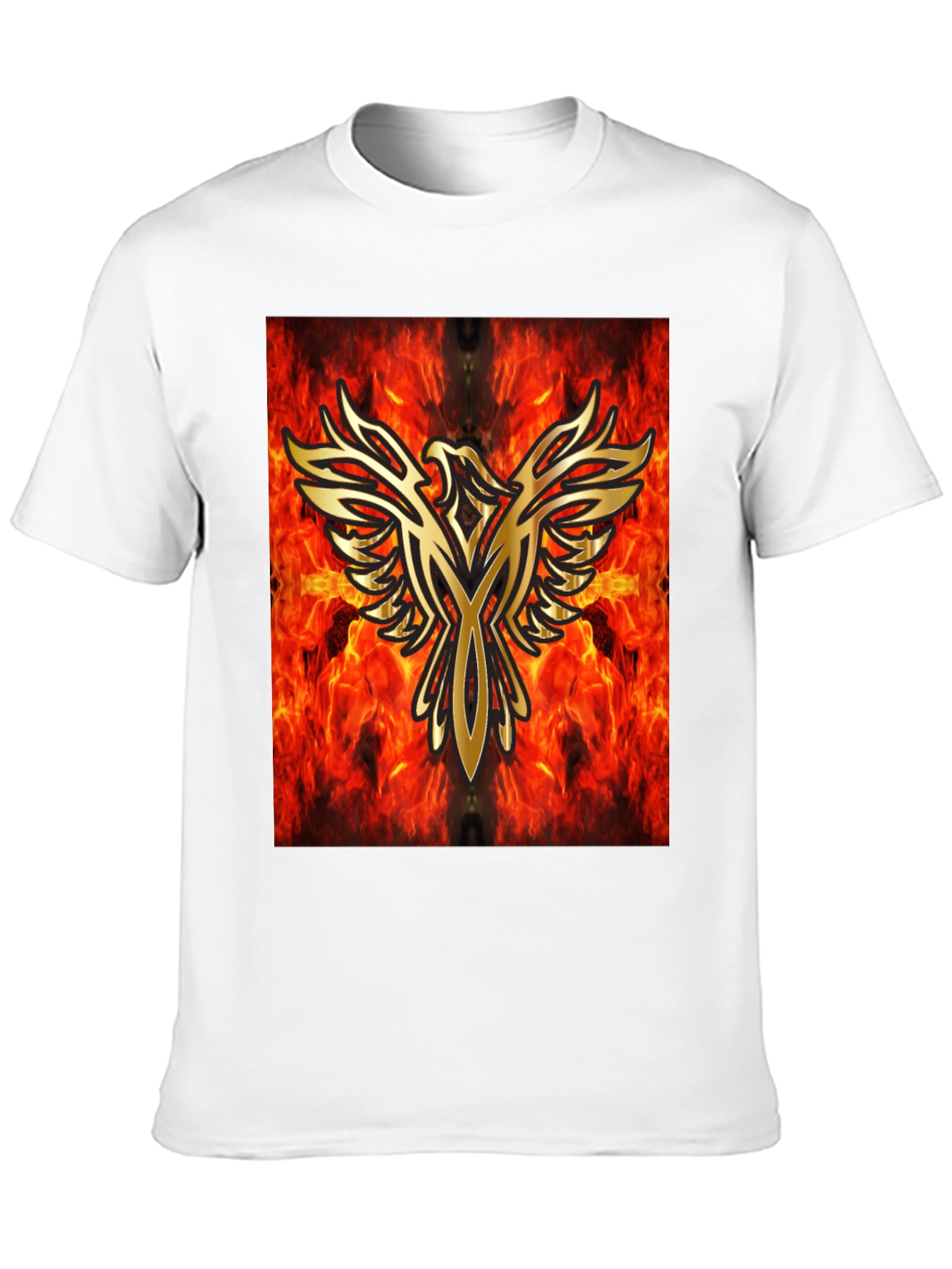Fiery Phoenix Graphic Black T-Shirt