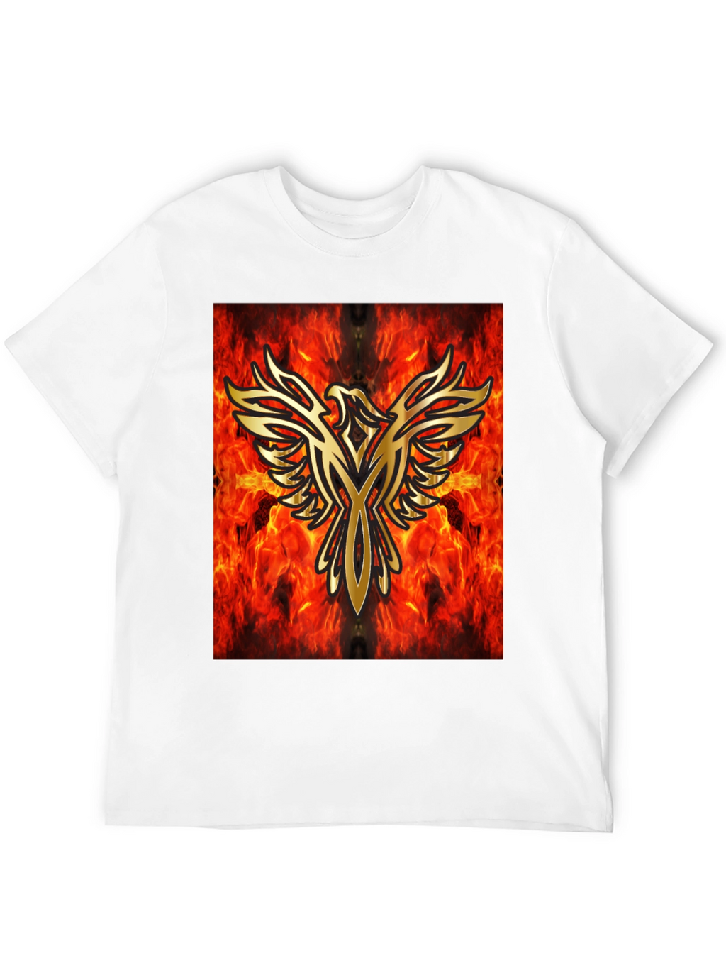 Fiery Phoenix Graphic Black T-Shirt