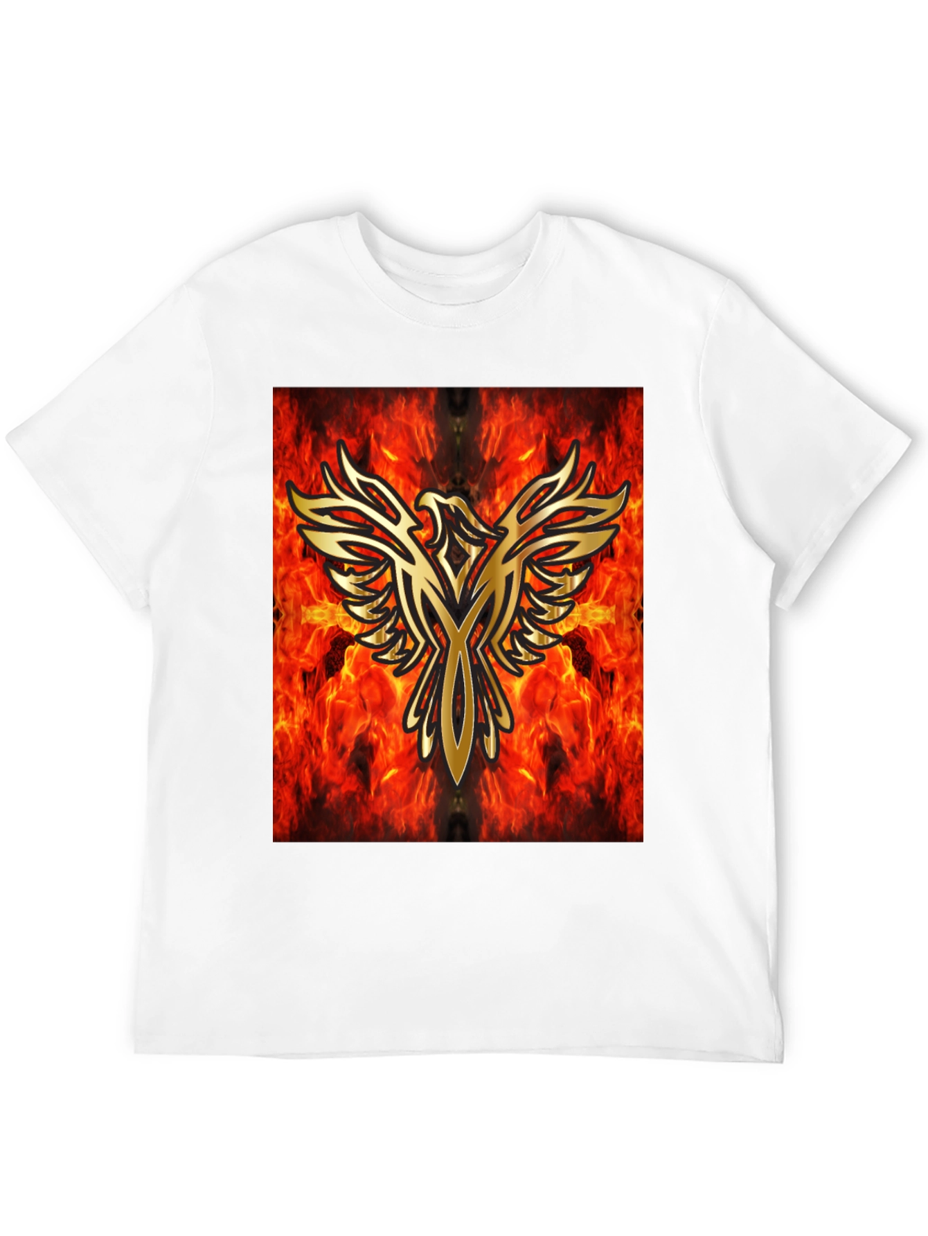 Fiery Phoenix Graphic Black T-Shirt