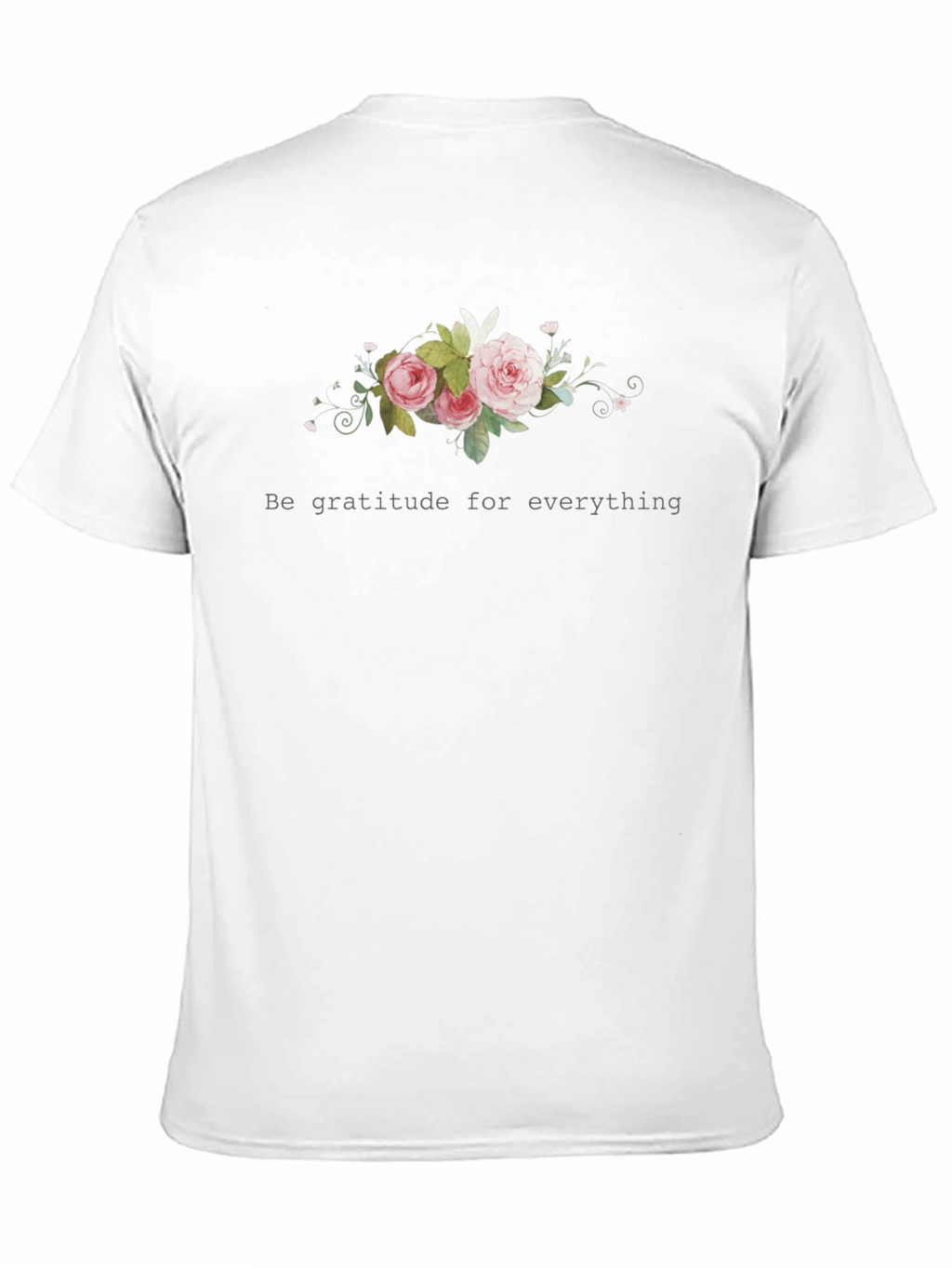 Gratitude Floral Black T-Shirt
