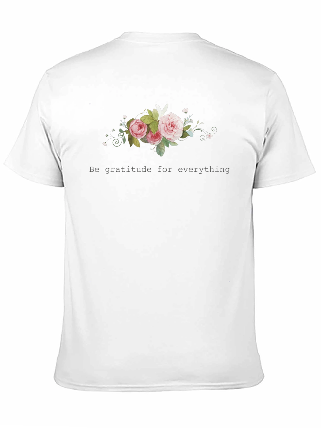 Gratitude Floral Black T-Shirt