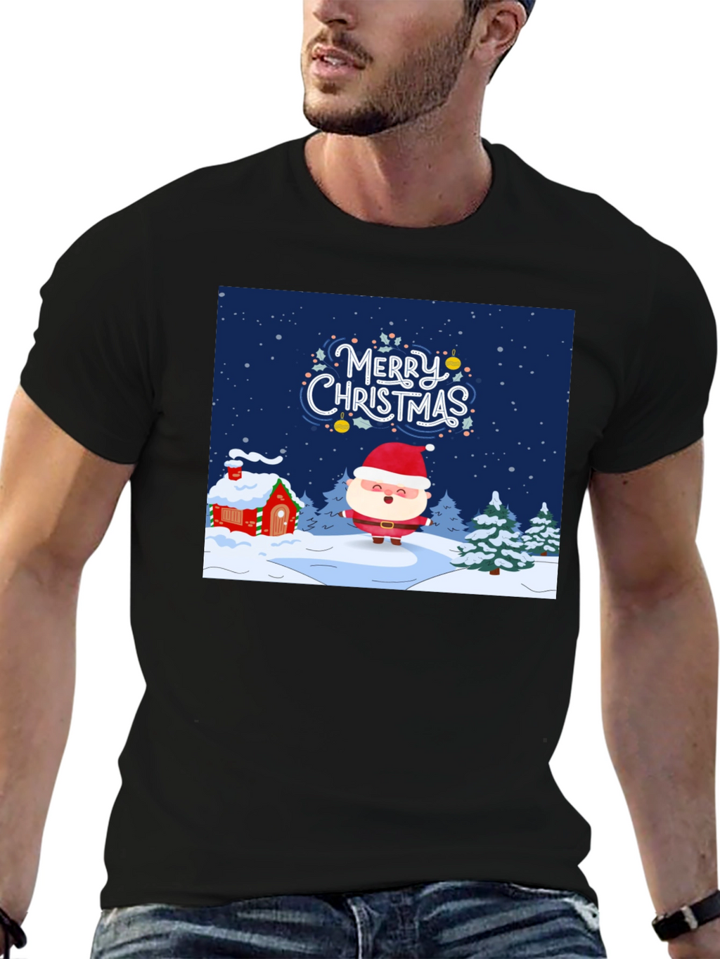 Festive Christmas Santa Graphic Tee