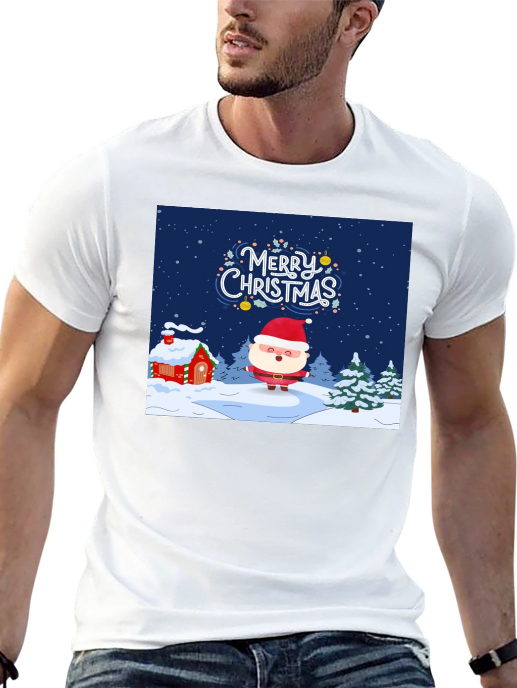 Festive Christmas Santa Graphic Tee