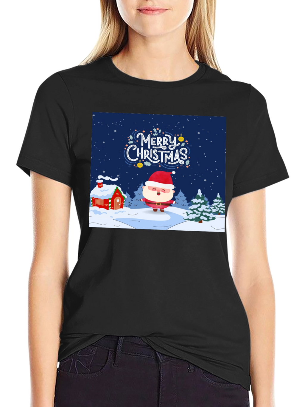 Festive Christmas Santa Graphic Tee