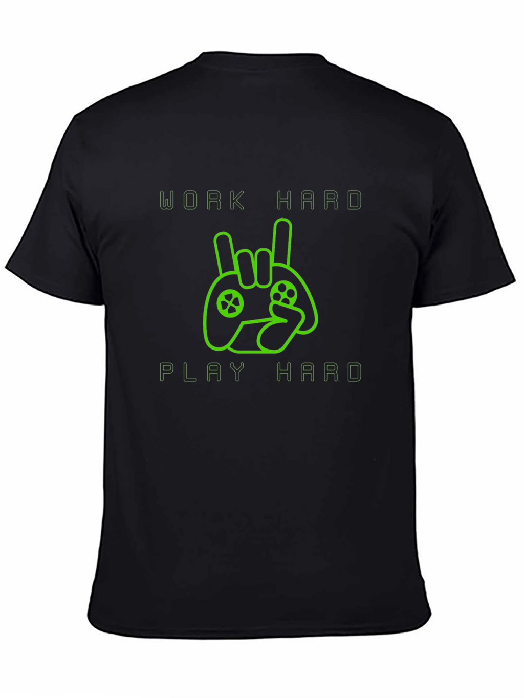 Work Hard Play Hard Gamer T-Shirt - Black
