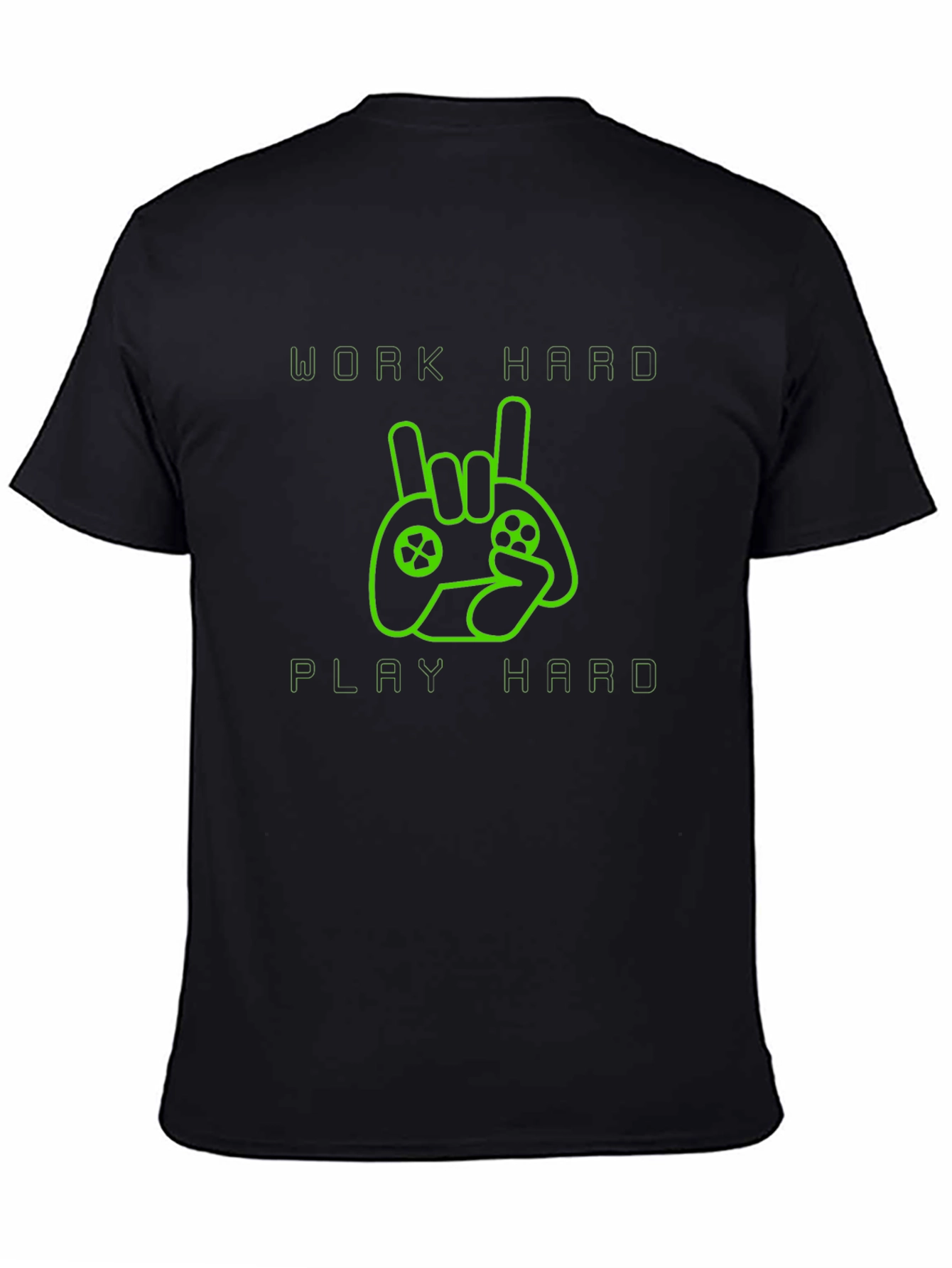 Work Hard Play Hard Gamer T-Shirt - Black