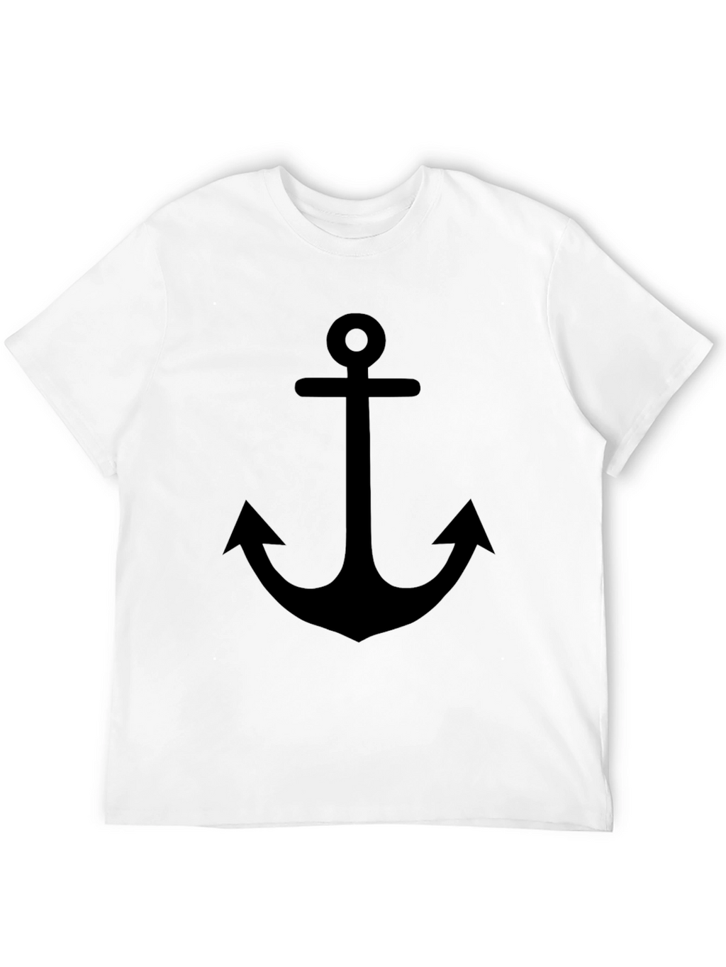 Mens Black Anchor Graphic Tee - Nautical Style