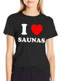 I Heart Saunas Black T-Shirt