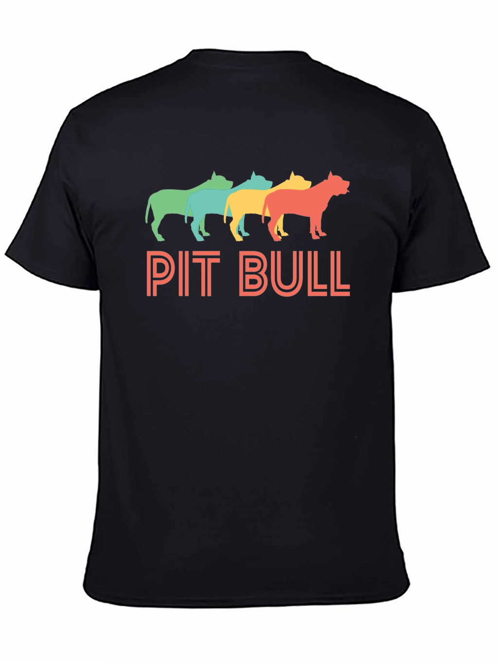 Retro Pit Bull Graphic Tee - Black Cotton T-Shirt