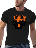 Black Graphic Tee - Fierce Tiger Design