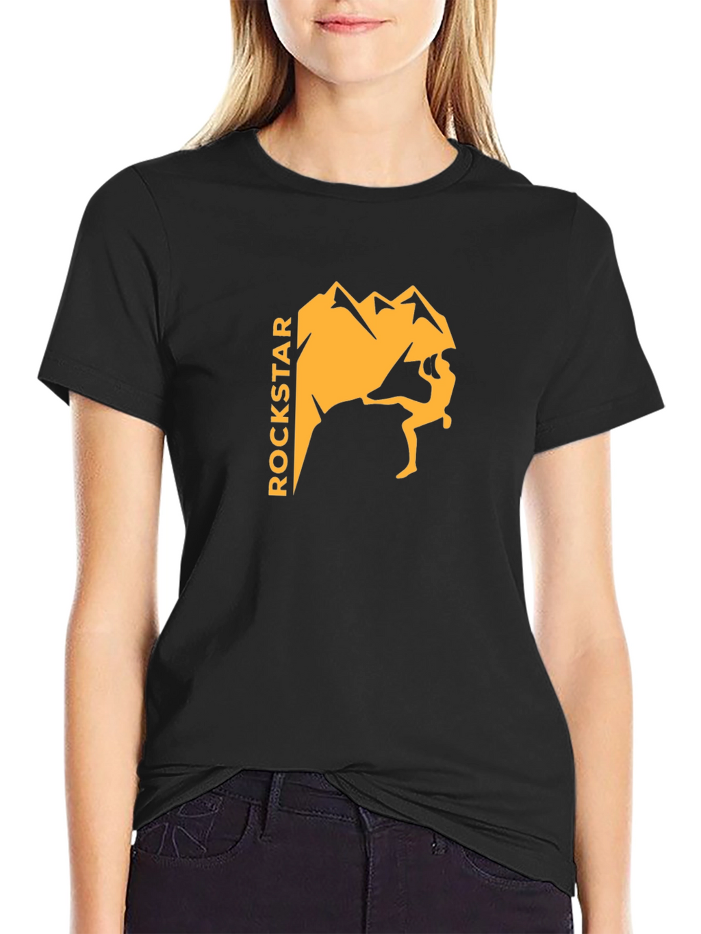 Rockstar Climber Graphic Tee - Black Cotton