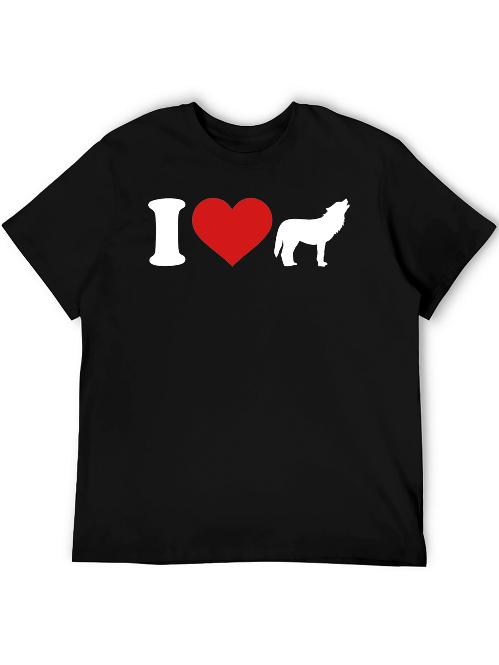 I Heart Wolves Graphic T-Shirt - Black