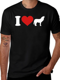 I Heart Wolves Graphic T-Shirt - Black