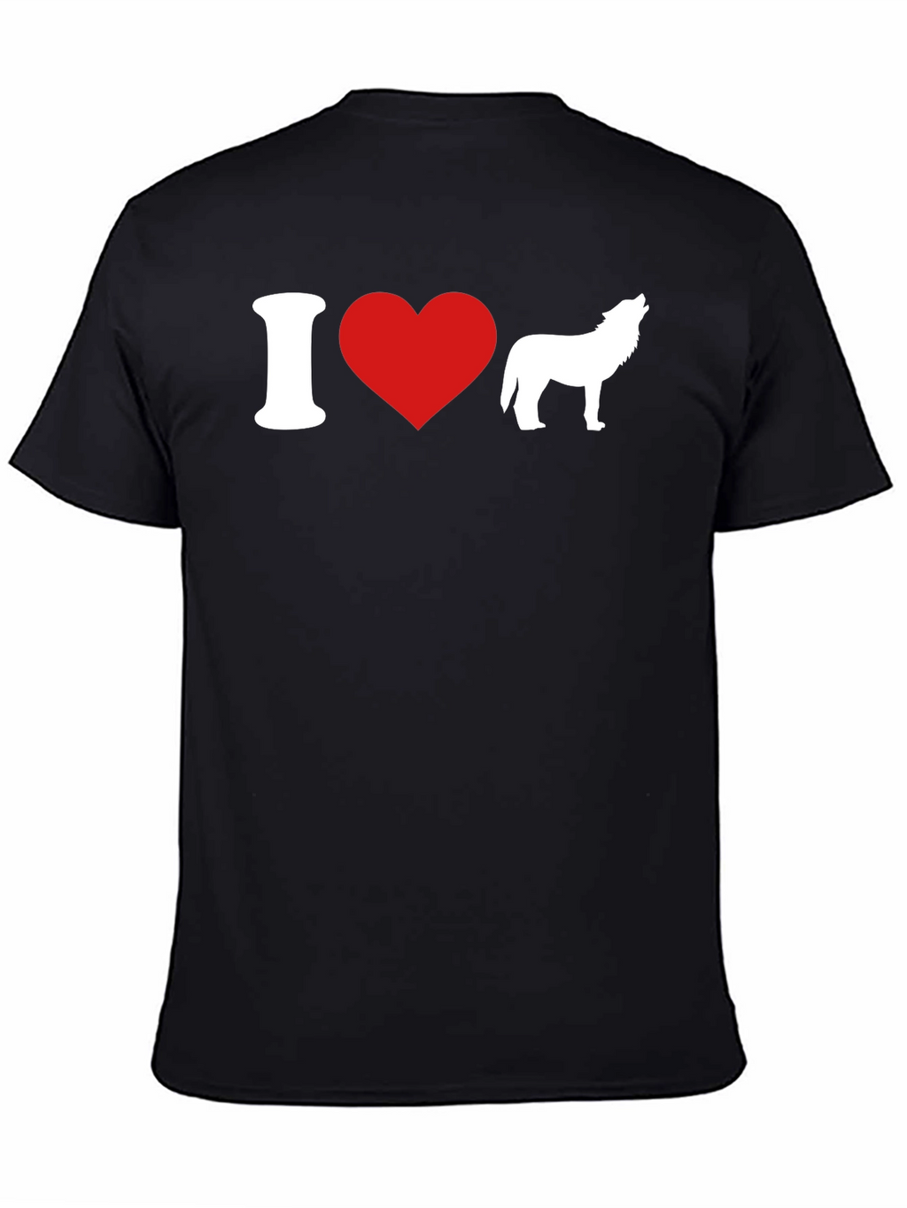 I Heart Wolves Graphic T-Shirt - Black