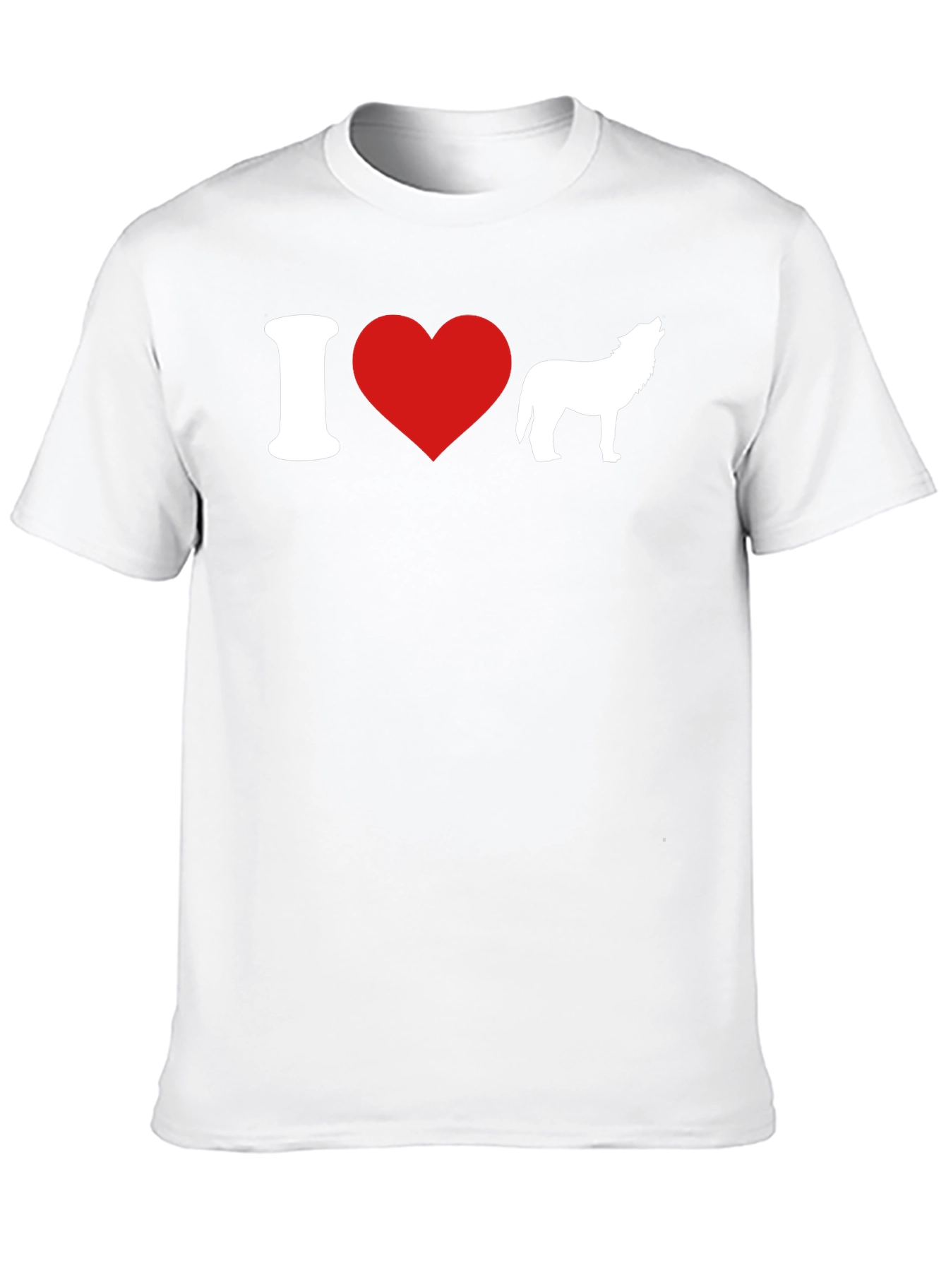 I Heart Wolves Graphic T-Shirt - Black