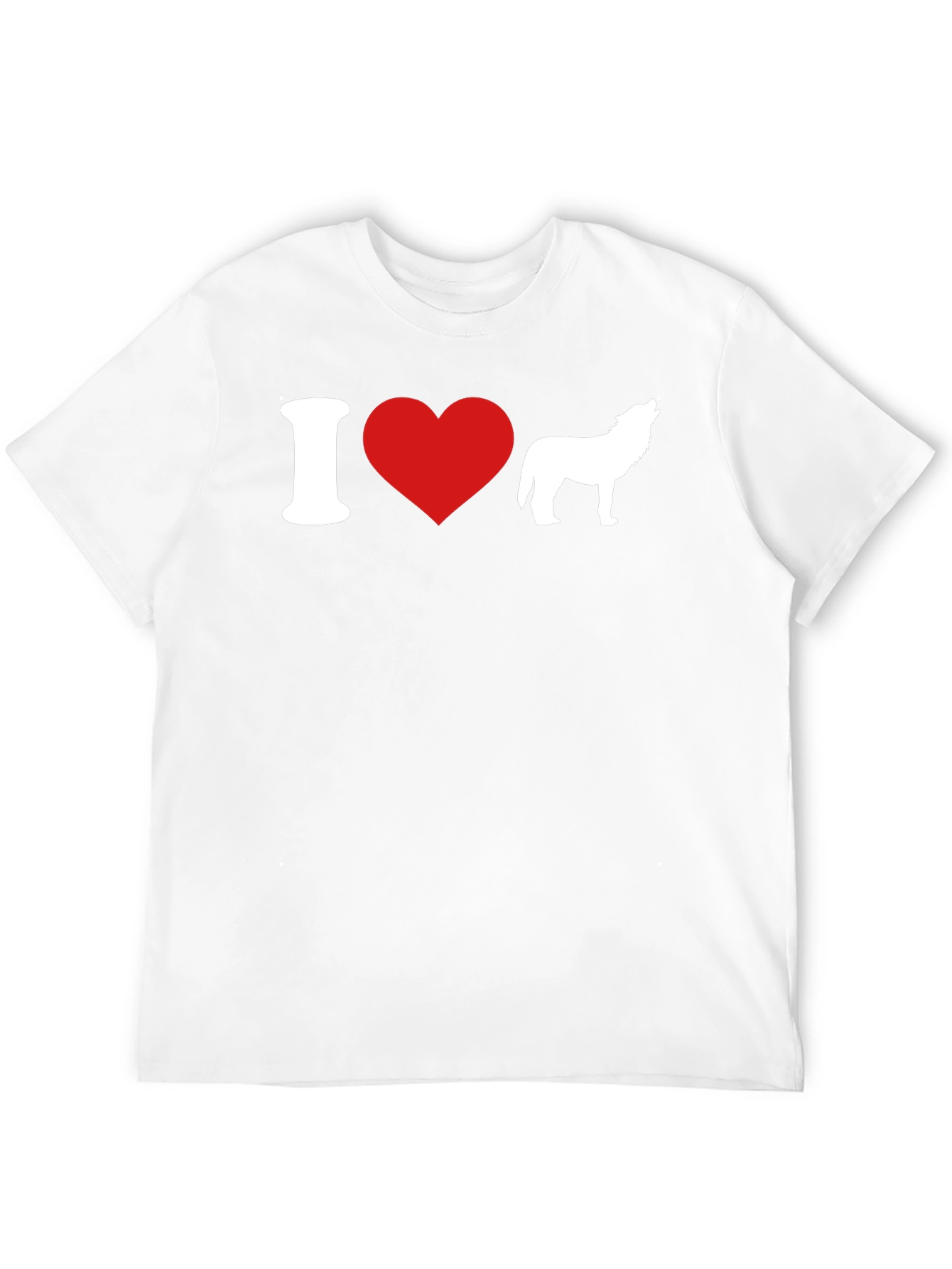 I Heart Wolves Graphic T-Shirt - Black