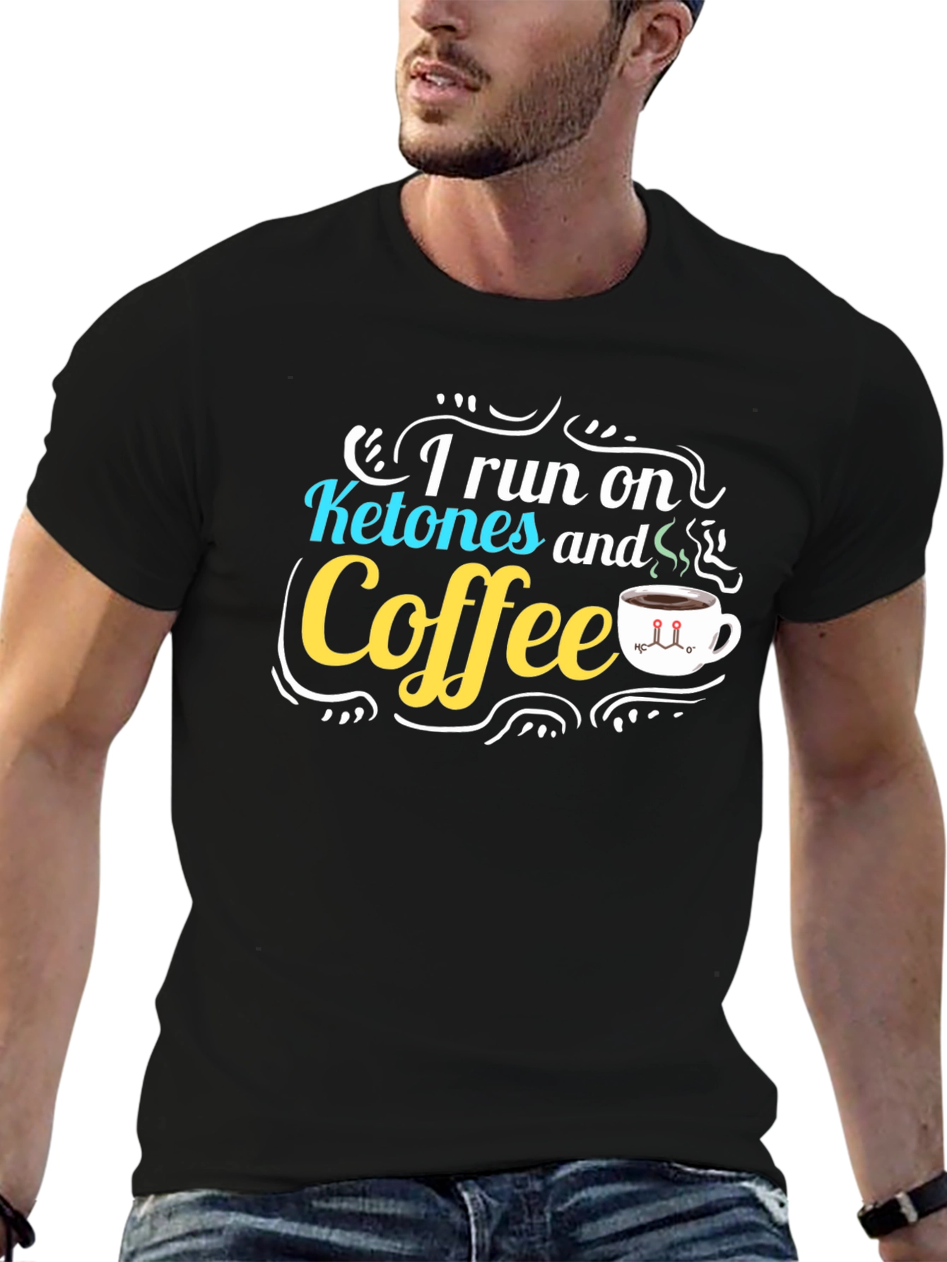 Ketones & Coffee Graphic T-Shirt - Black
