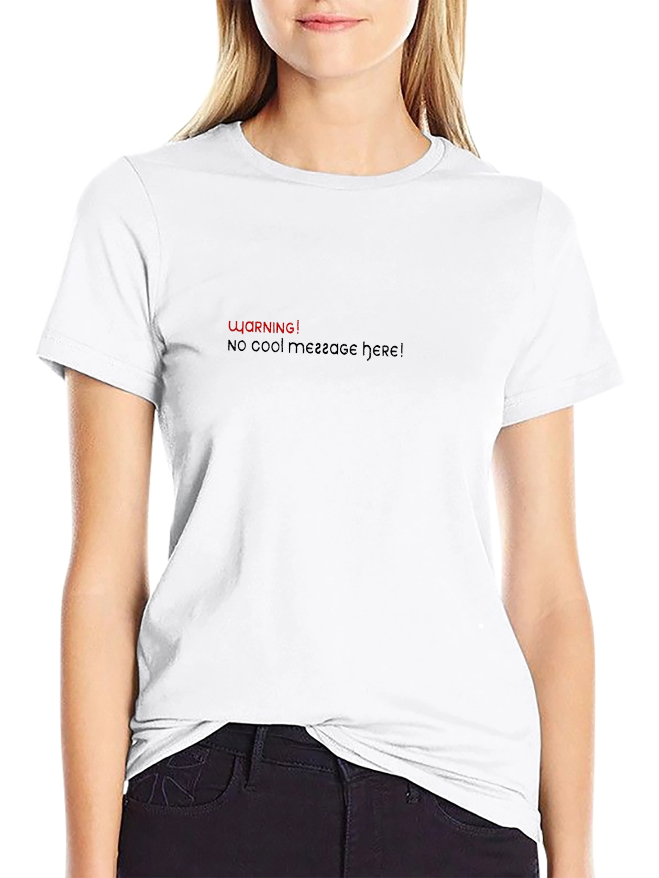 Warning No Cool Message Tee - Mens Black T-Shirt