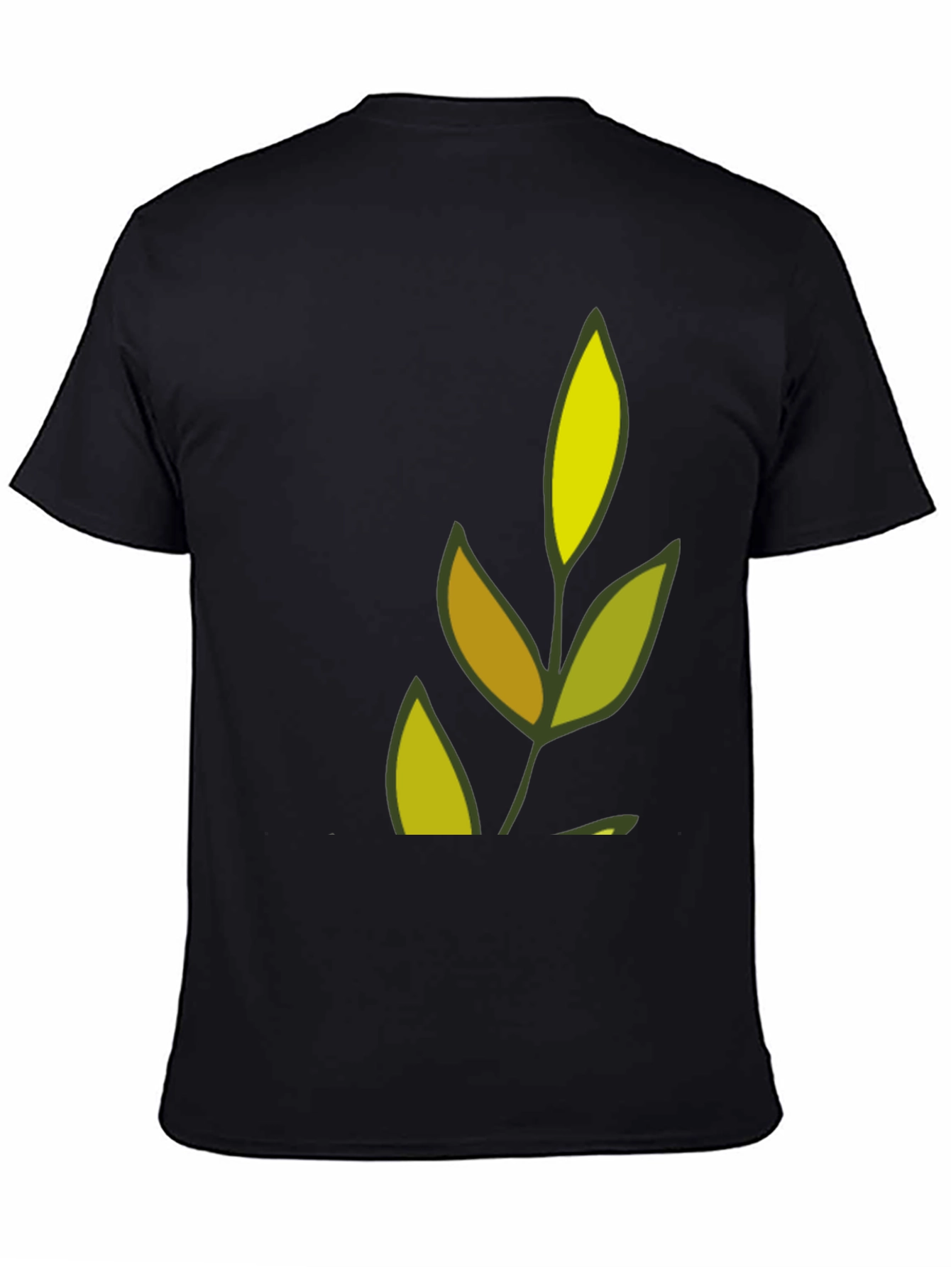 Nature Leaf Graphic Black T-Shirt