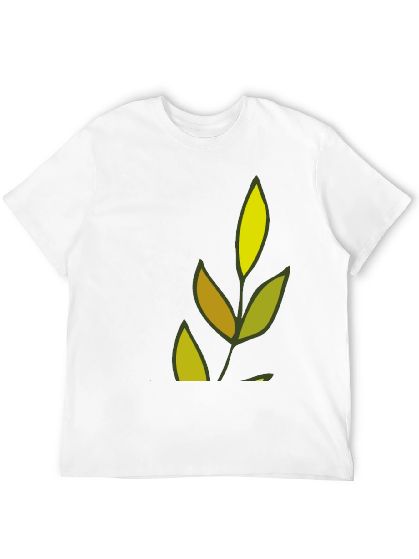 Nature Leaf Graphic Black T-Shirt