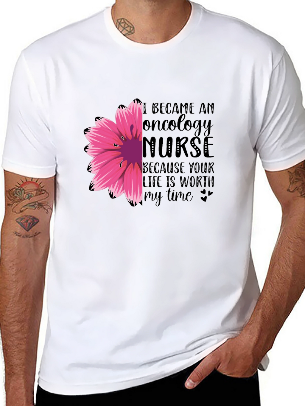 Oncology Nurse Floral T-Shirt