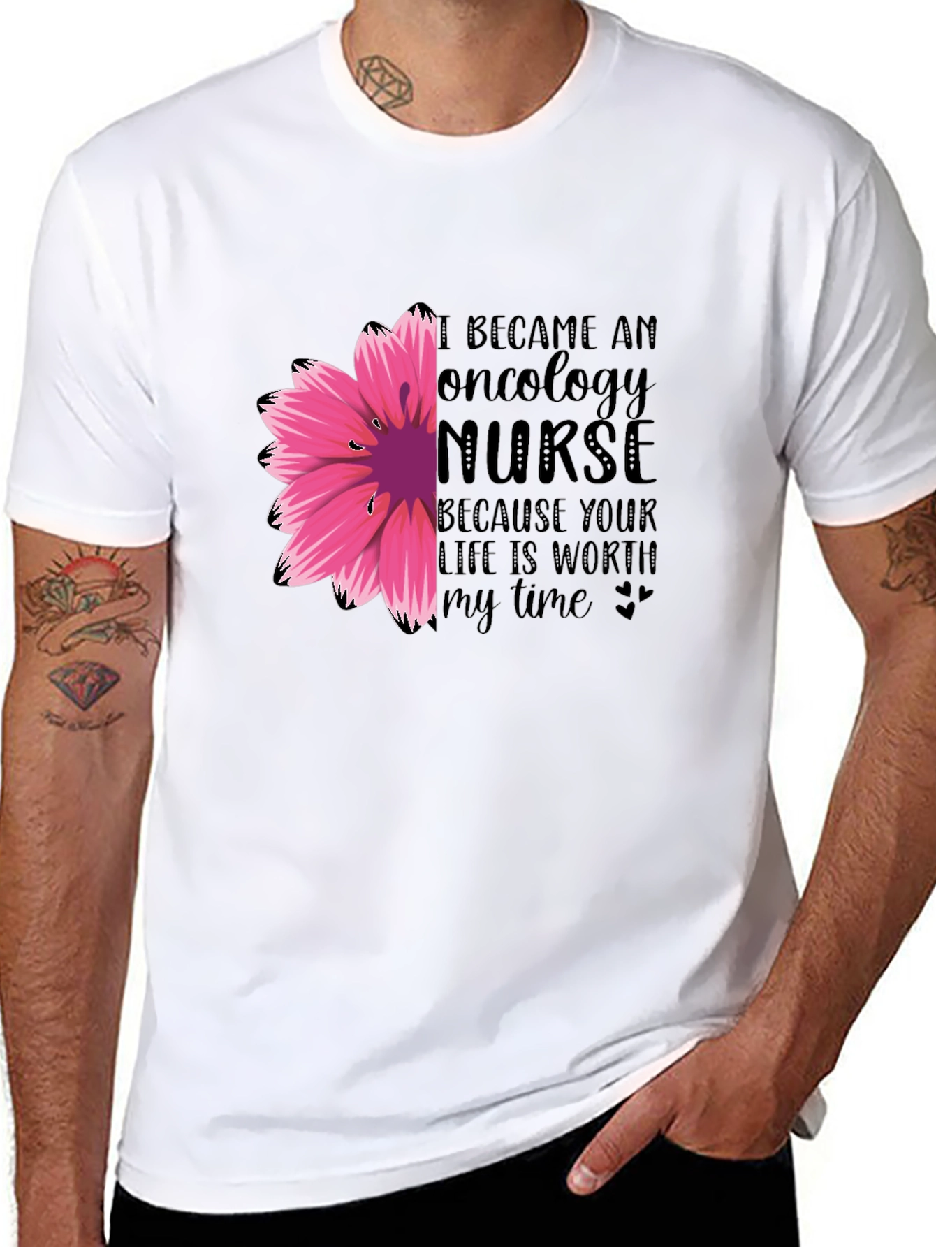 Oncology Nurse Floral T-Shirt