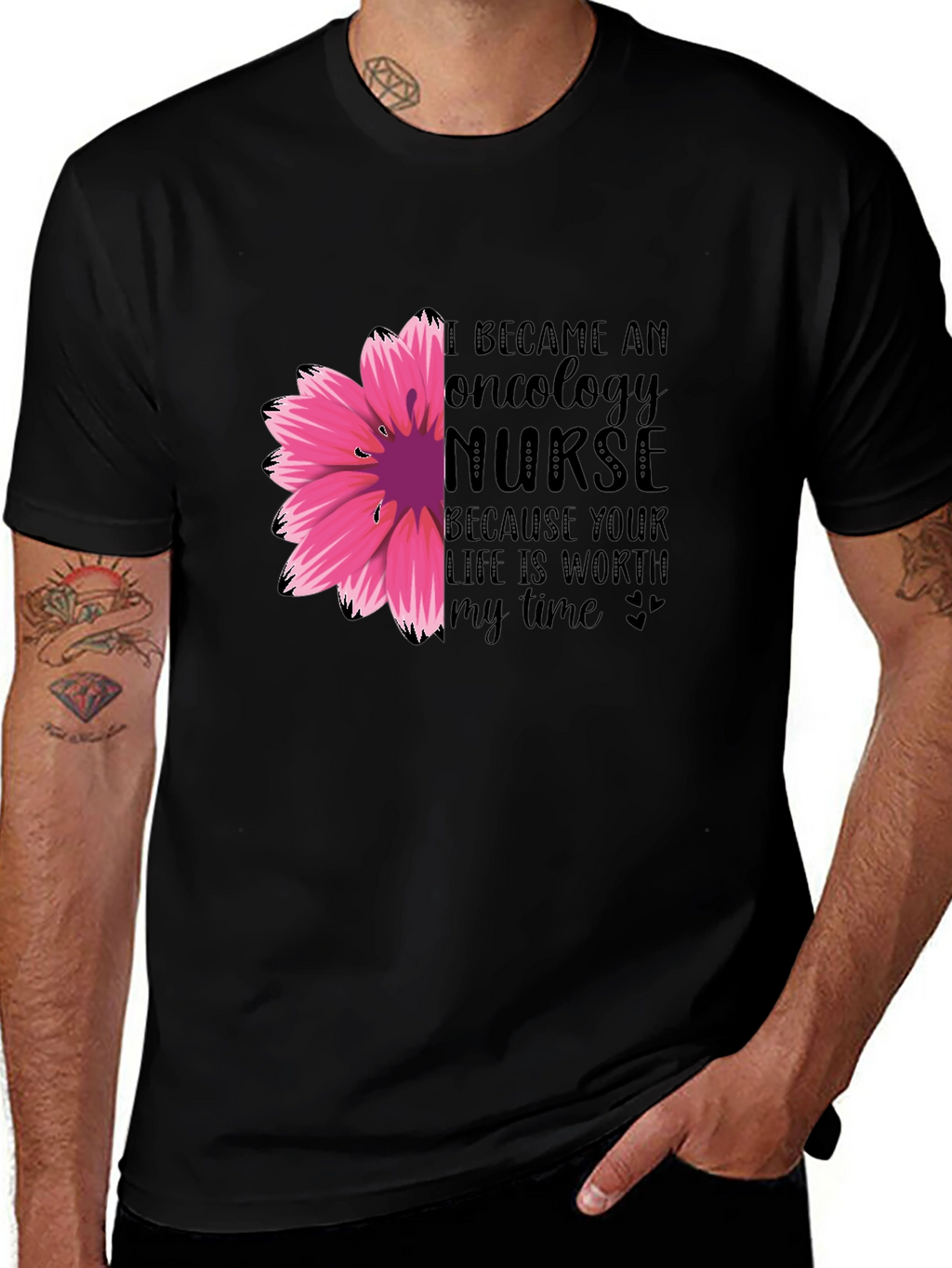 Oncology Nurse Floral T-Shirt