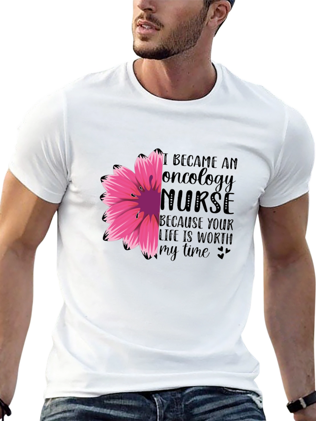 Oncology Nurse Floral T-Shirt