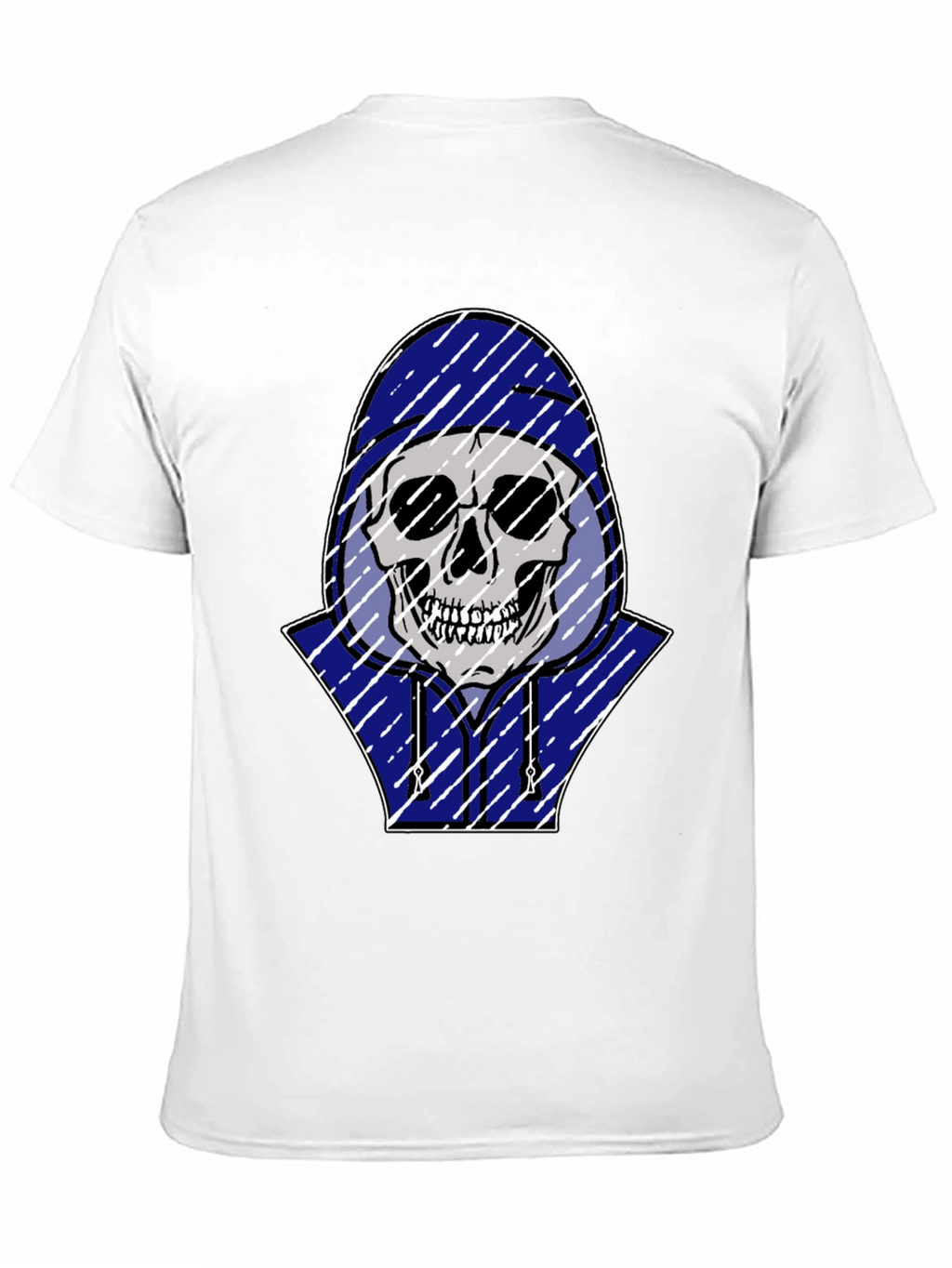 Skull in Hoodie Graphic T-Shirt
