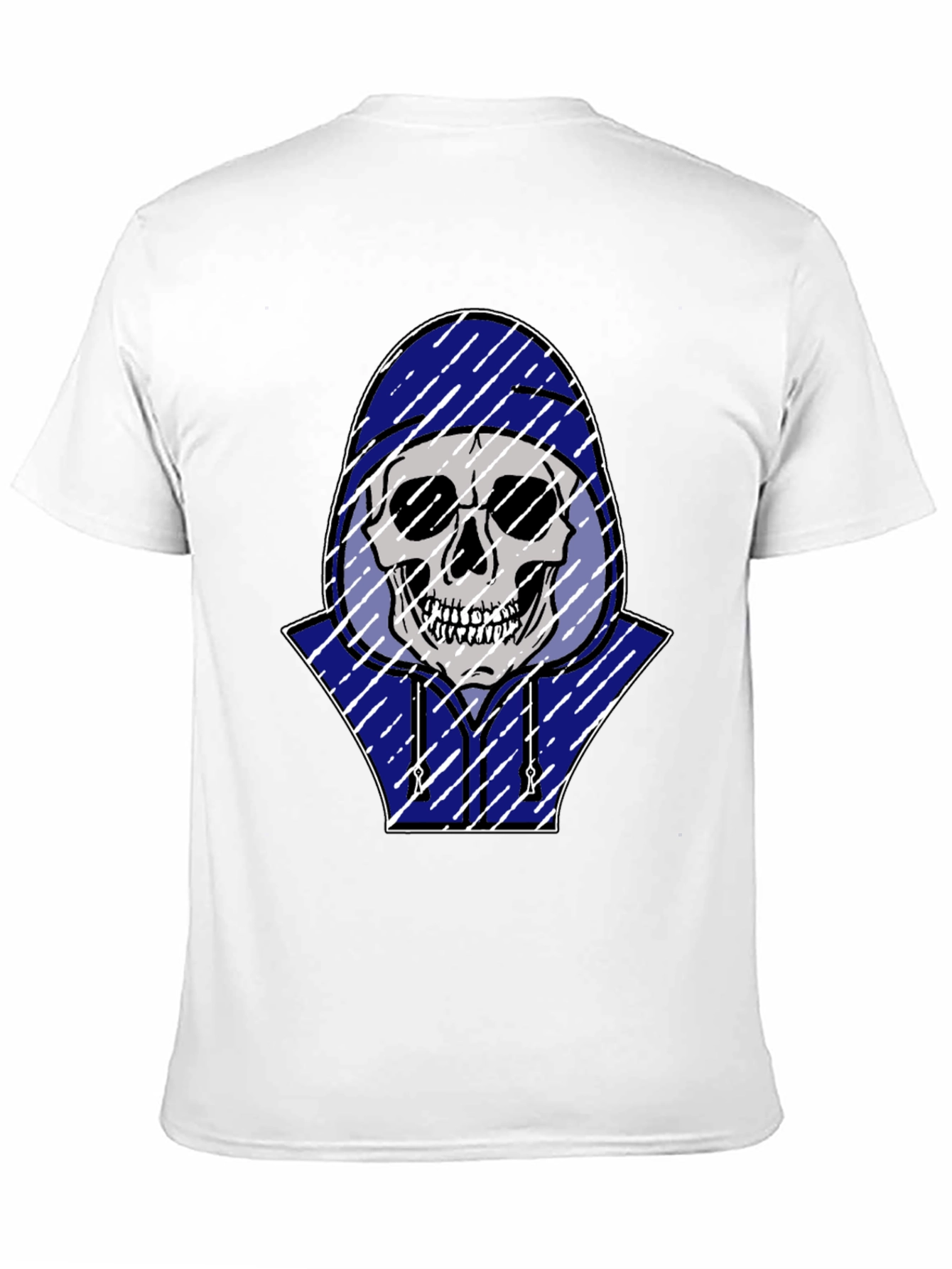 Skull in Hoodie Graphic T-Shirt