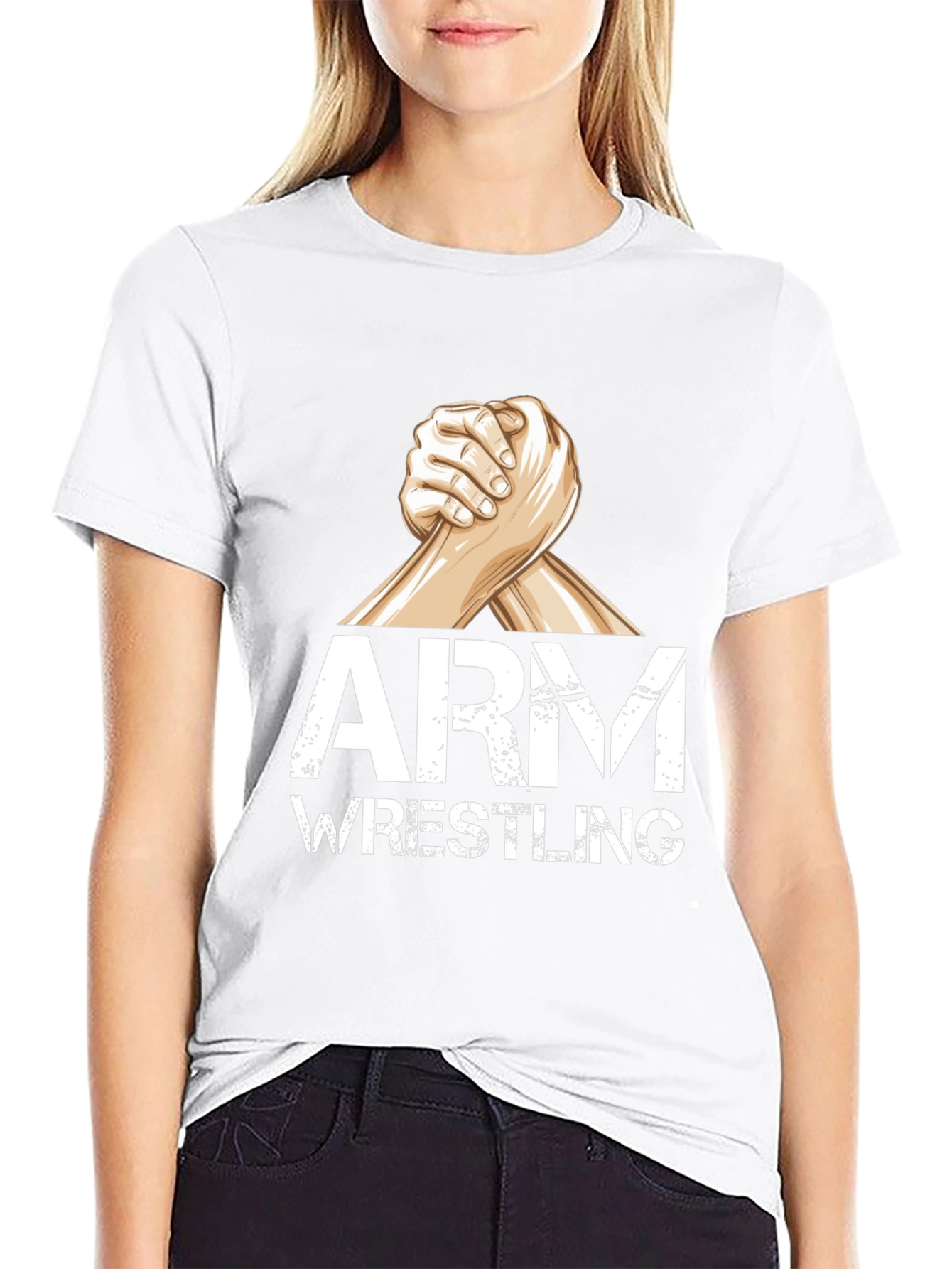 Arm Wrestling Graphic T-Shirt - Black