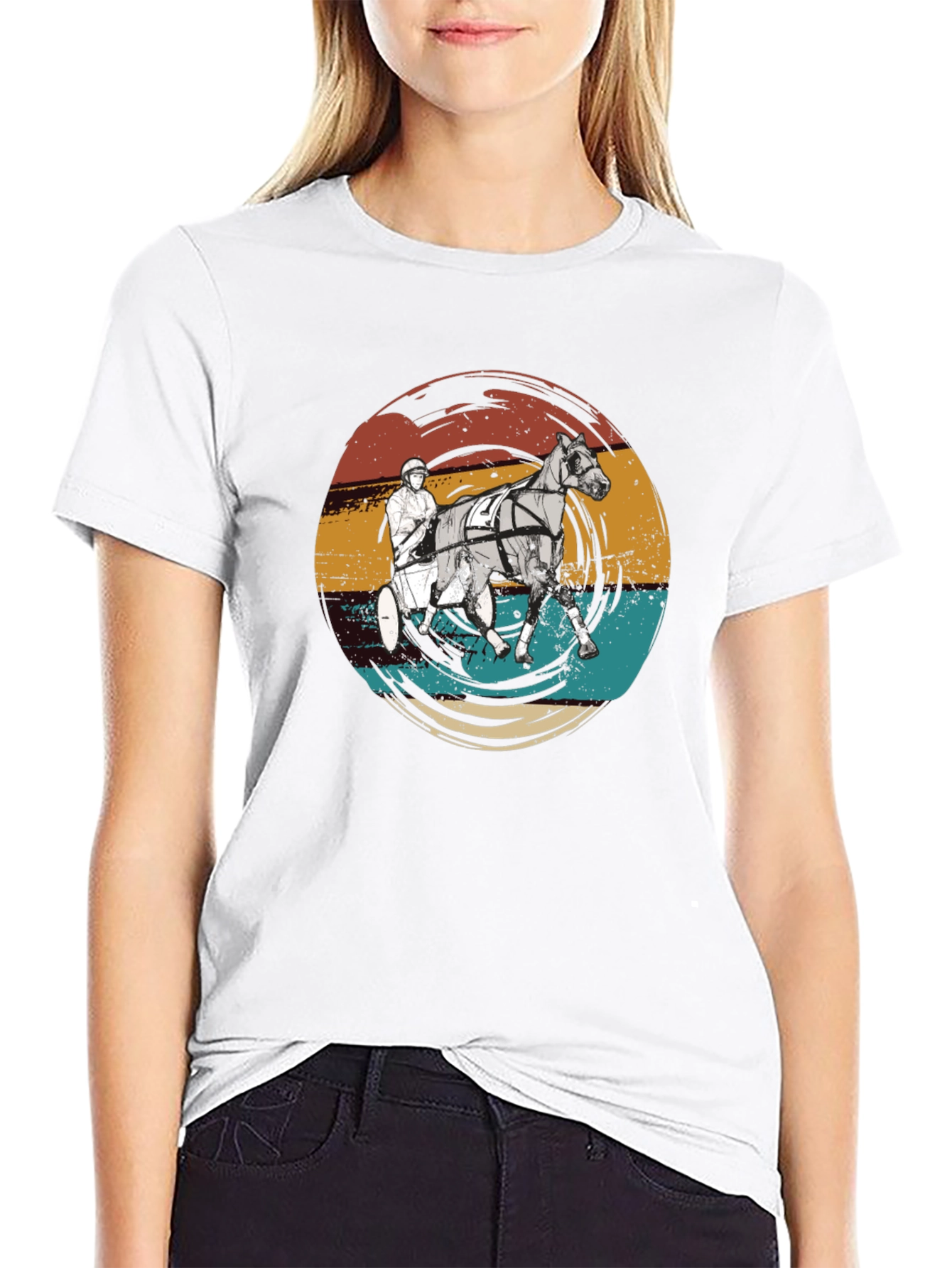 Retro Horse Racing Graphic T-Shirt
