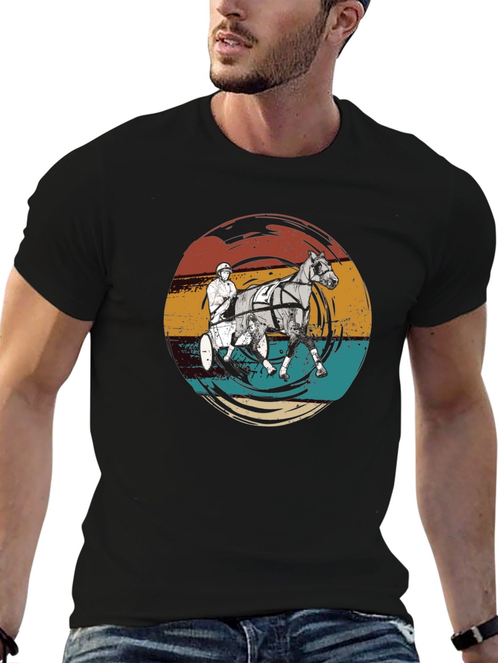 Retro Horse Racing Graphic T-Shirt