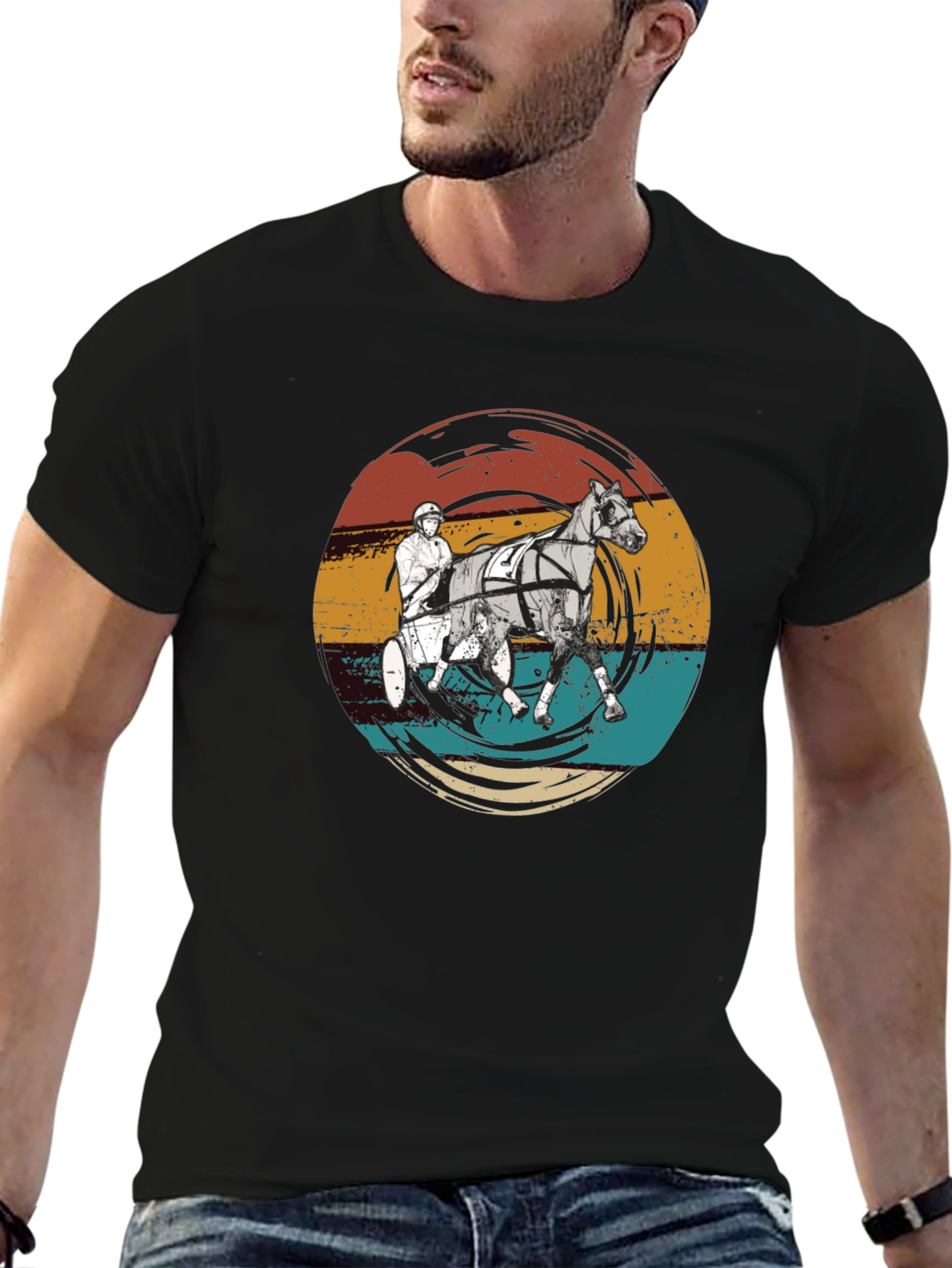 Retro Horse Racing Graphic T-Shirt