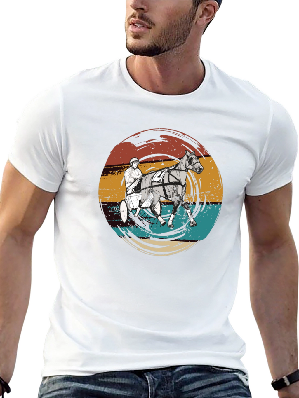 Retro Horse Racing Graphic T-Shirt