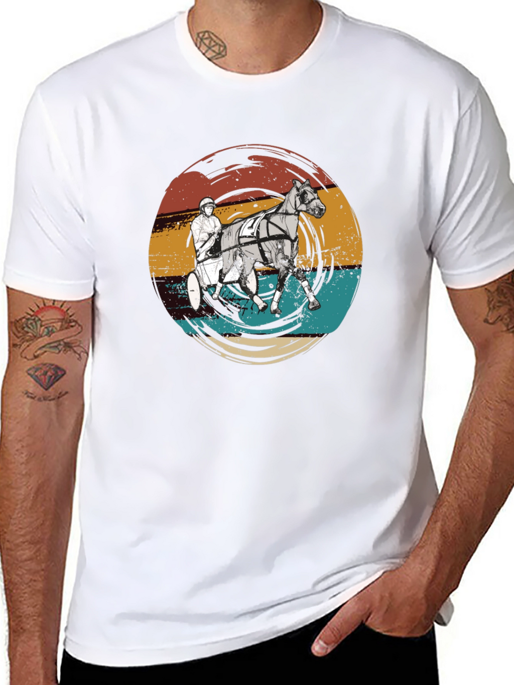 Retro Horse Racing Graphic T-Shirt