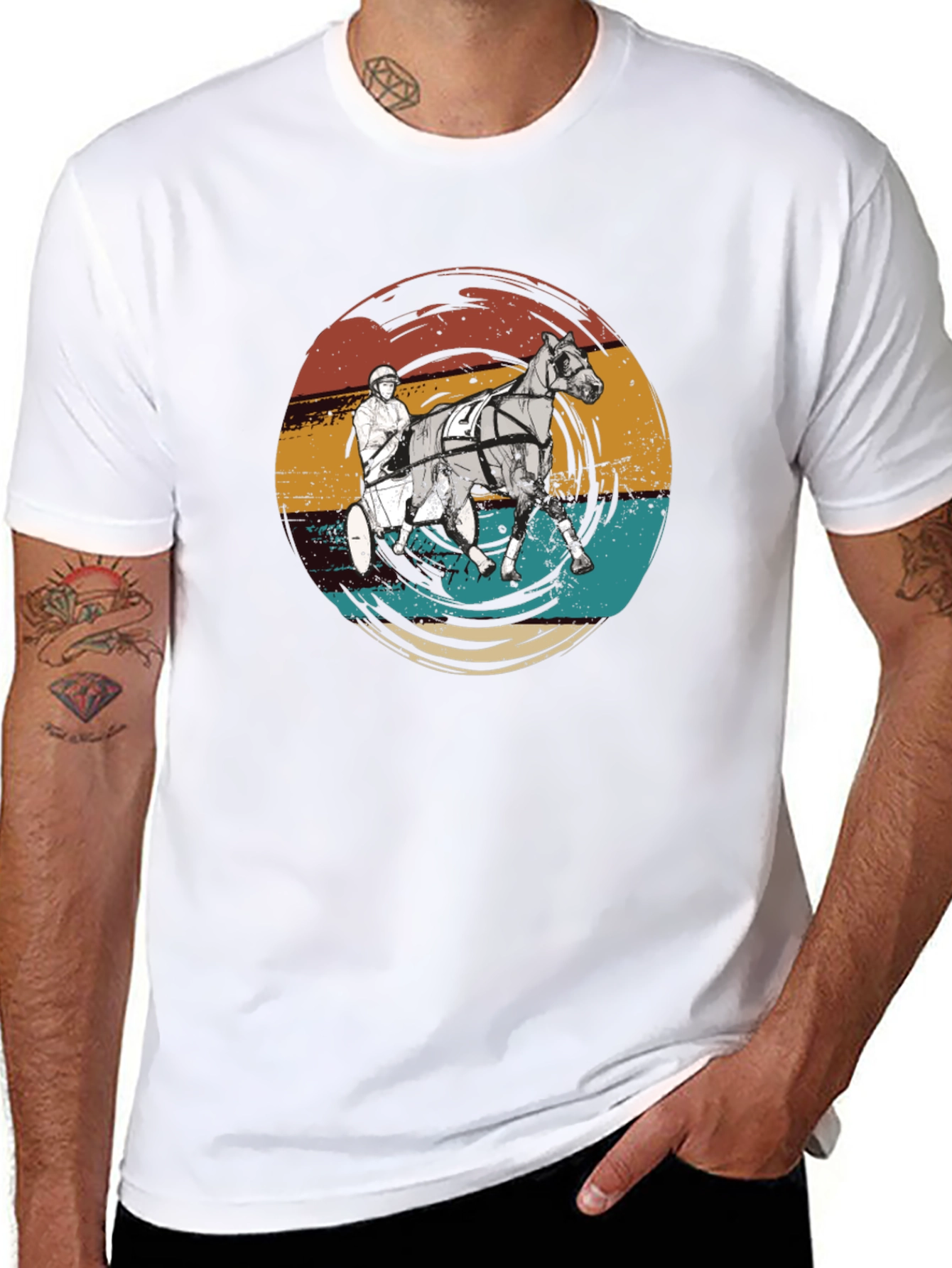 Retro Horse Racing Graphic T-Shirt