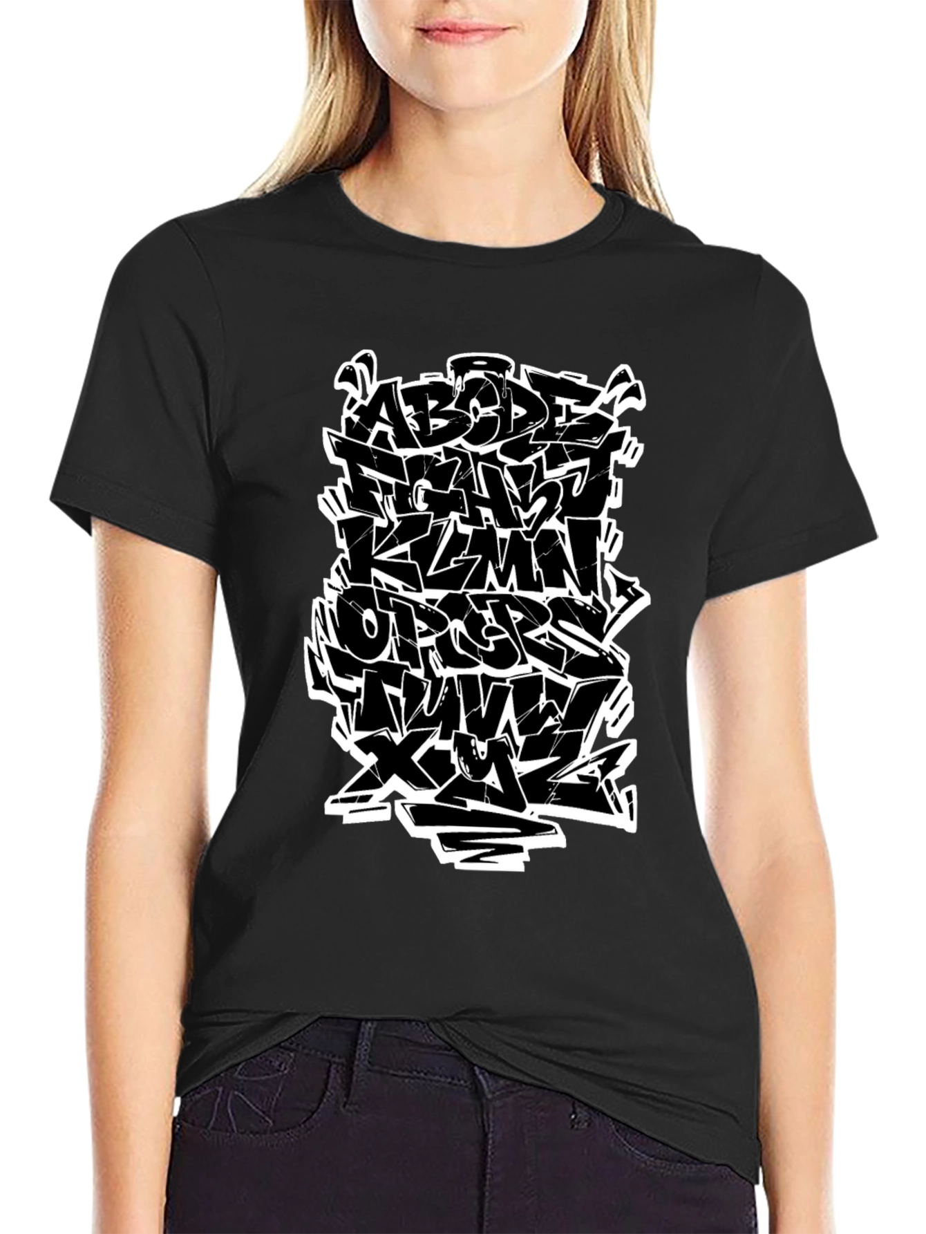 Graffiti Alphabet Black T-Shirt - Urban Style